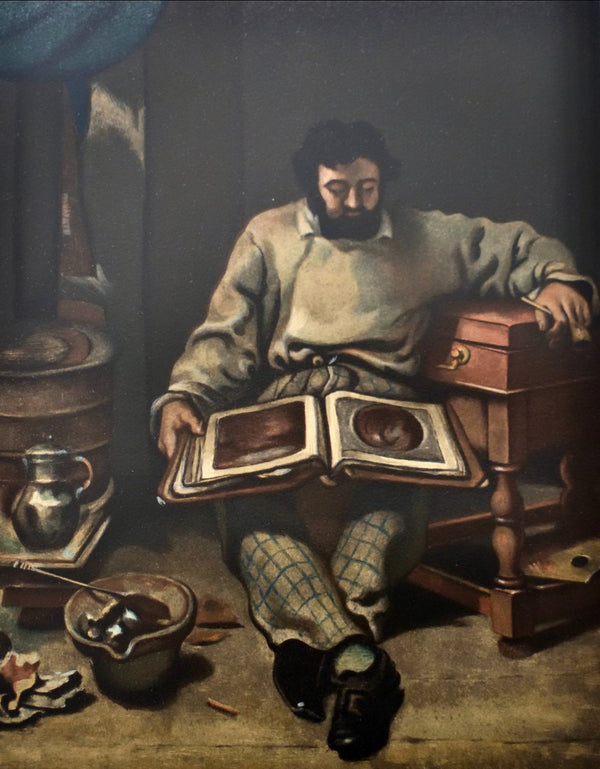 Gustave Courbet, Marc Trapadoux examinant un livre d'estampes, Les Réalistes Lyriques, Collection Pierre Lévy, Limited Edition Lithograph