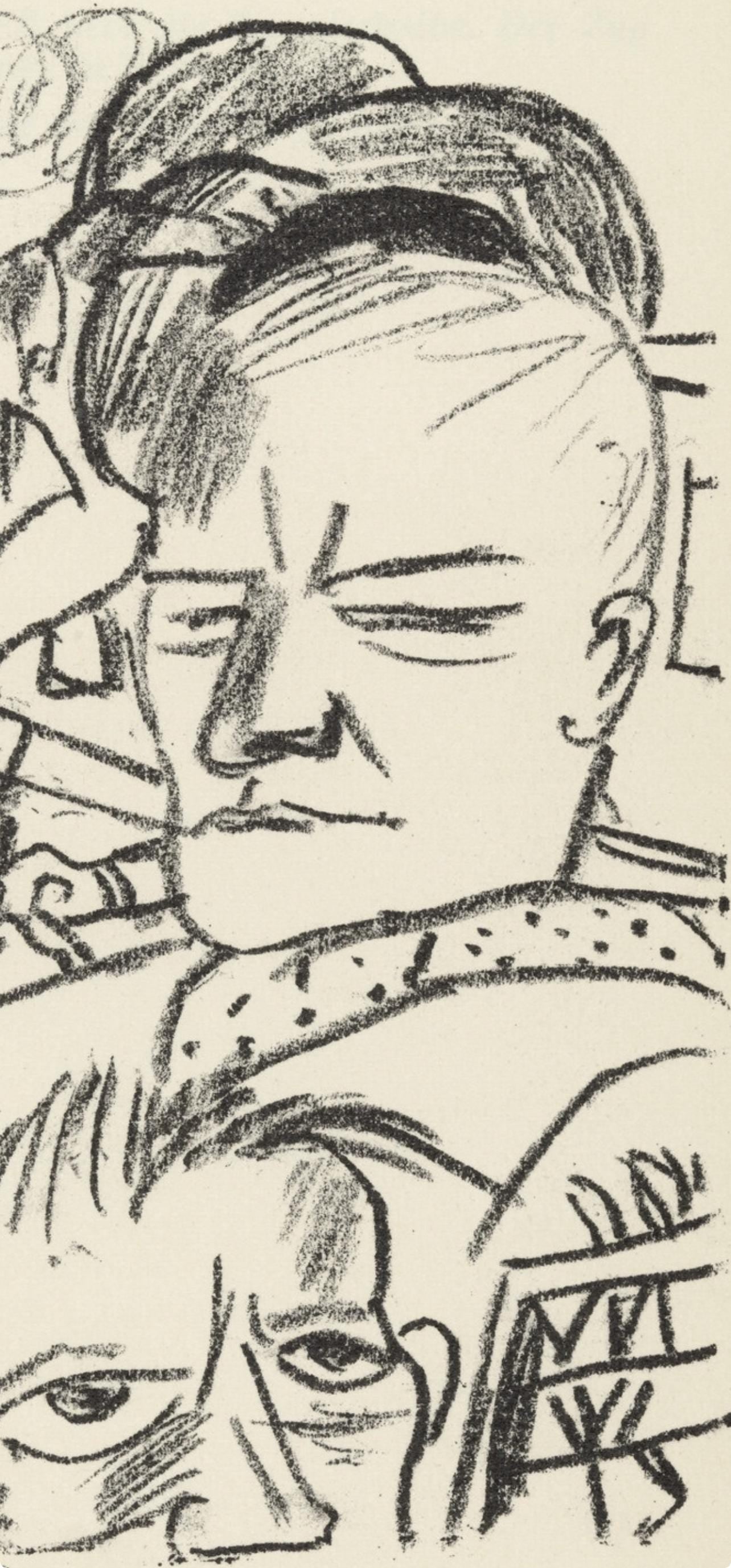 Max Beckmann, Composition (Gallwitz 286; Hofmaier 323-329; Rifkind 150 1-7), Der Mensch ist kein Haustier, Limited Edition Lithograph