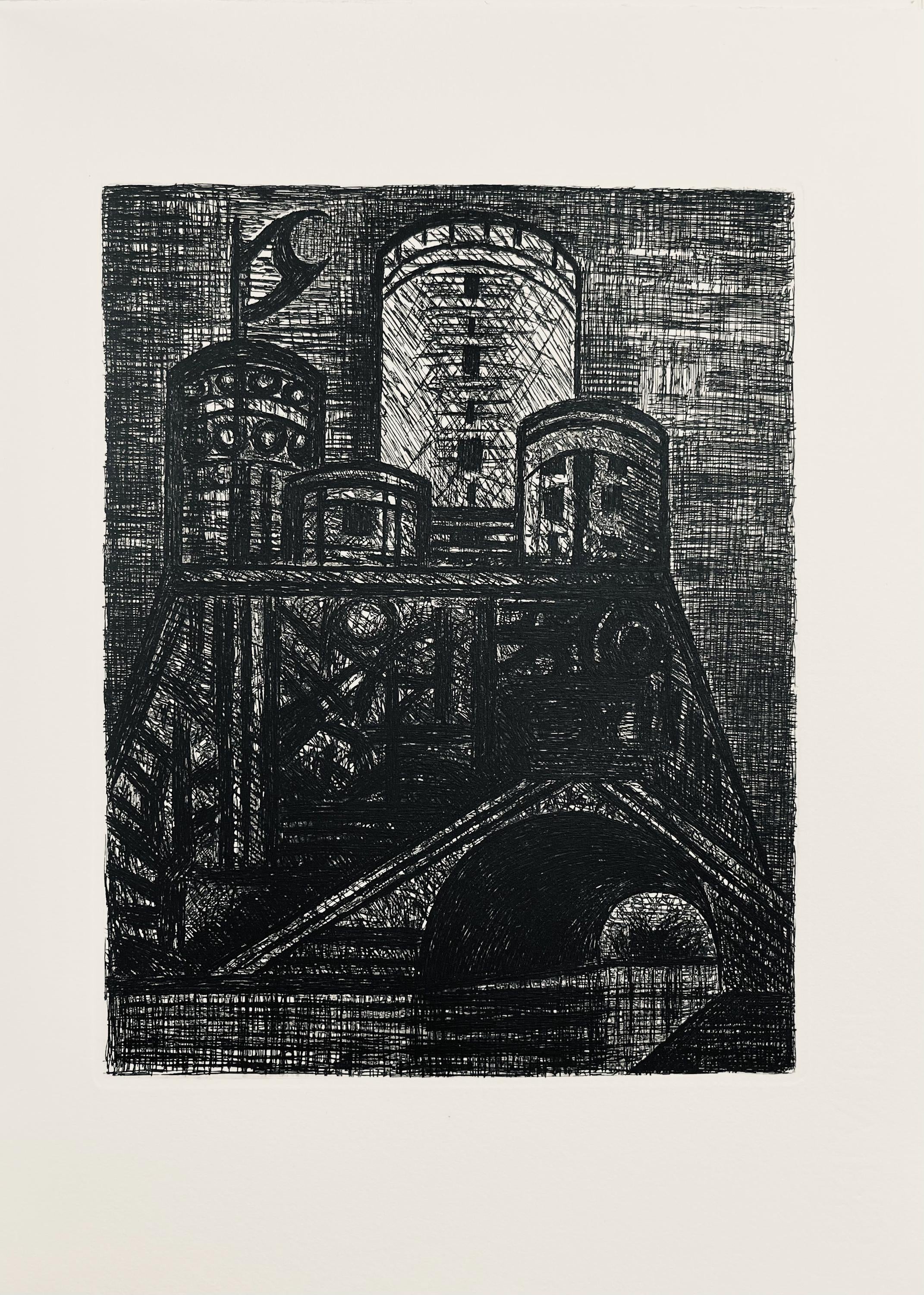 Marcel Gromaire, Le Donjon De Dunsinane, Scène XX, Shakespeare, Macbeth, Eaux-fortes de Gromaire, Limited Edition Etching