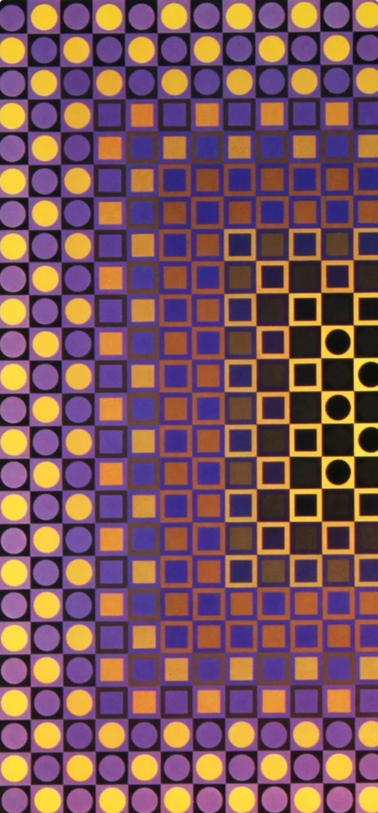 Victor Vasarely, Composition, Folklore Planétaire, Limited Edition Héliogravure
