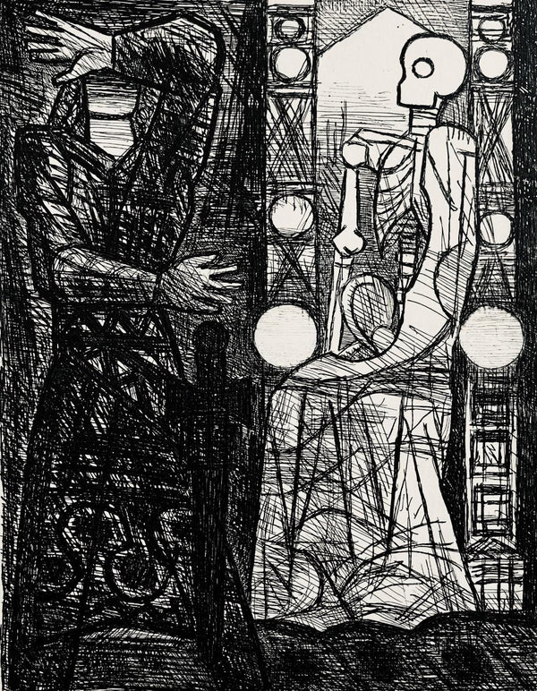 Marcel Gromaire, Le Spectre De Banquo, Scène XIII, Shakespeare, Macbeth, Eaux-fortes de Gromaire, Limited Edition Etching