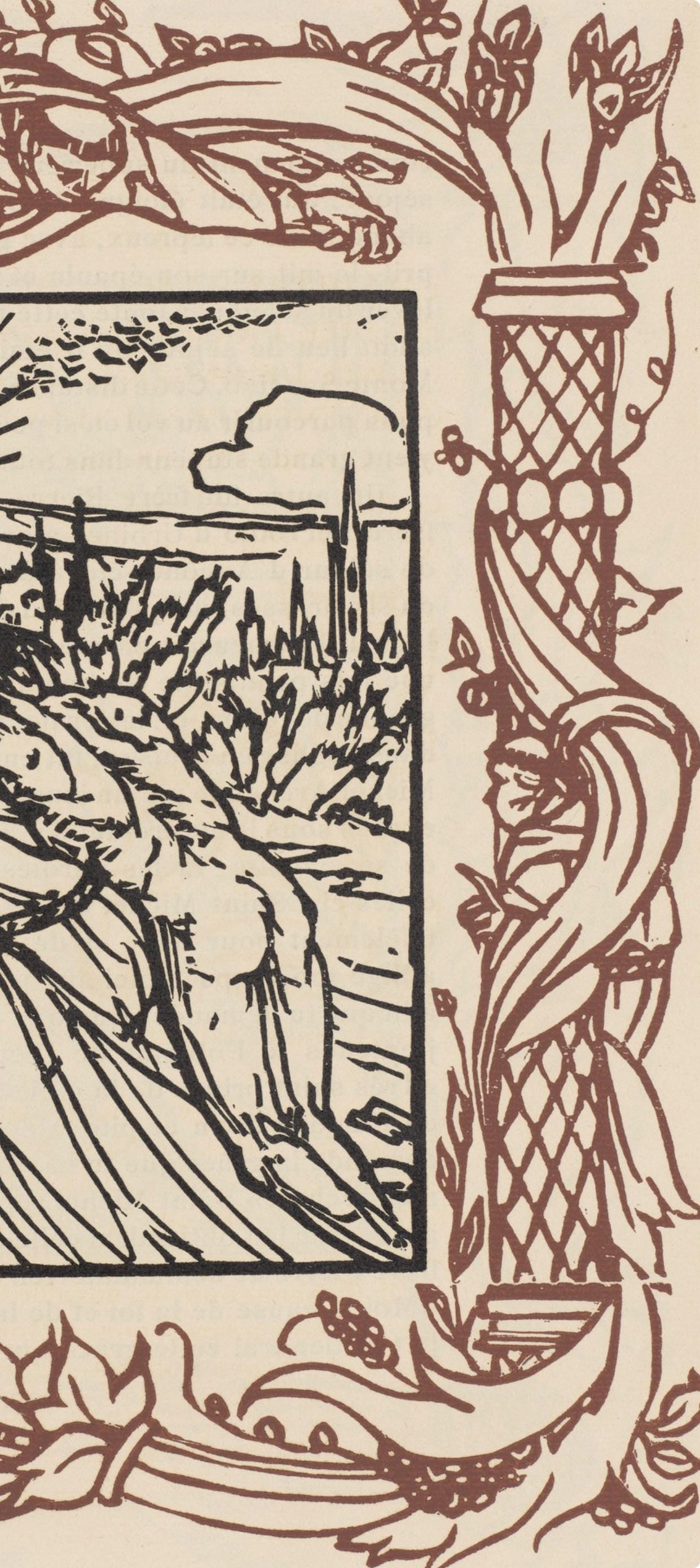 Émile Bernard, Composition (Morane, No. 100), Les Petites Fleurs de St. Françoise, Limited Edition Woodcut