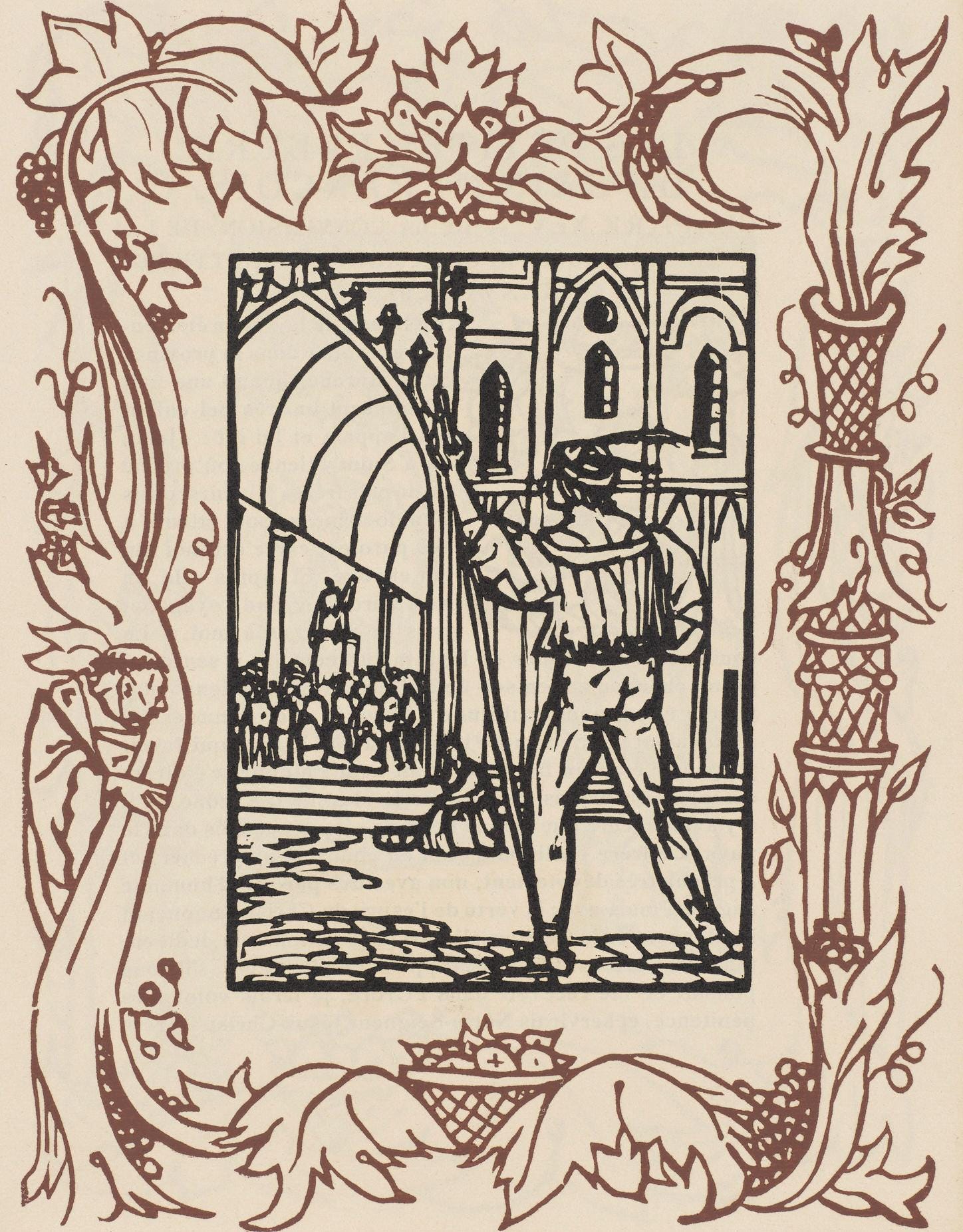 Émile Bernard, Composition (Morane, No. 100), Les Petites Fleurs de St. Françoise, Limited Edition Woodcut