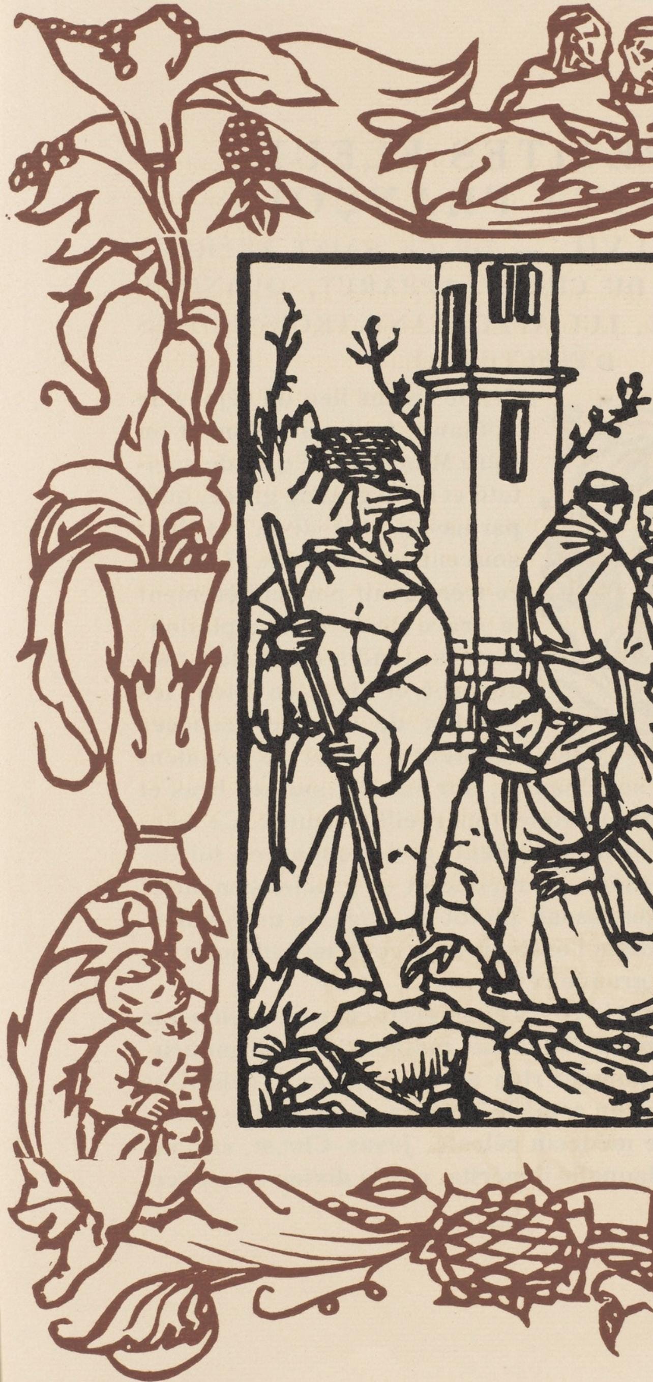 Émile Bernard, Composition (Morane, No. 100), Les Petites Fleurs de St. Françoise, Limited Edition Woodcut