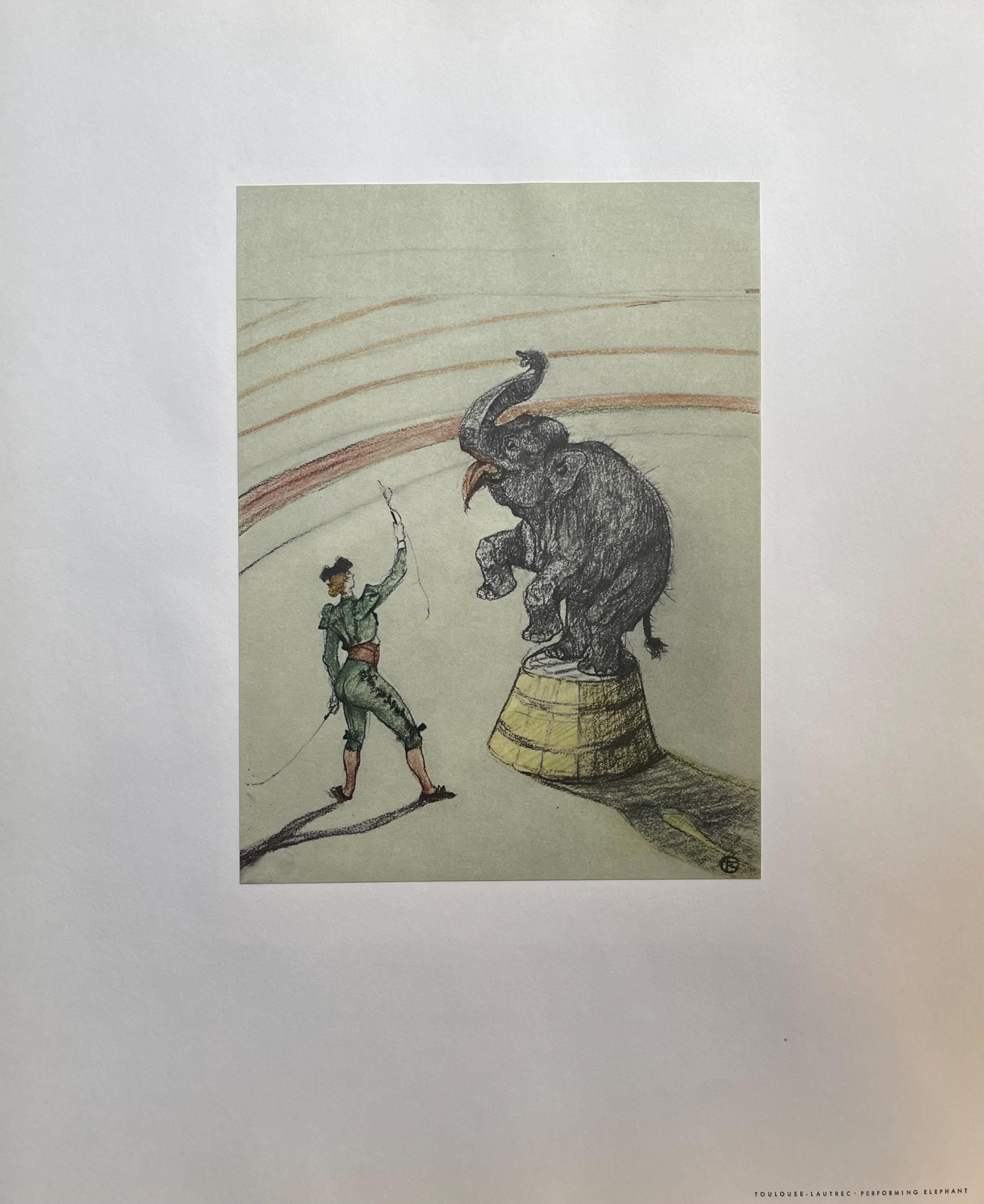 Henri de Toulouse-Lautrec, Performing Elephant, Henri de Toulouse-Lautrec, At the Circus, Limited Edition Lithograph
