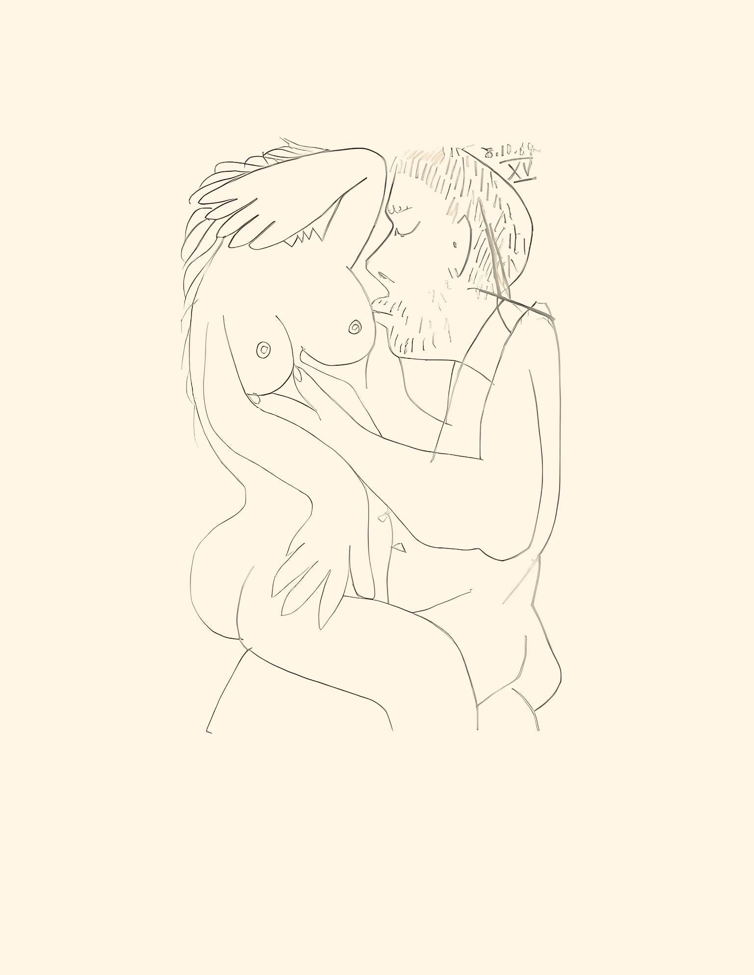 Pablo Picasso, Composition, Le Goût du Bonheur (Cramer 148; Bloch 2013), Limited Edition Mixed Media Lithograph