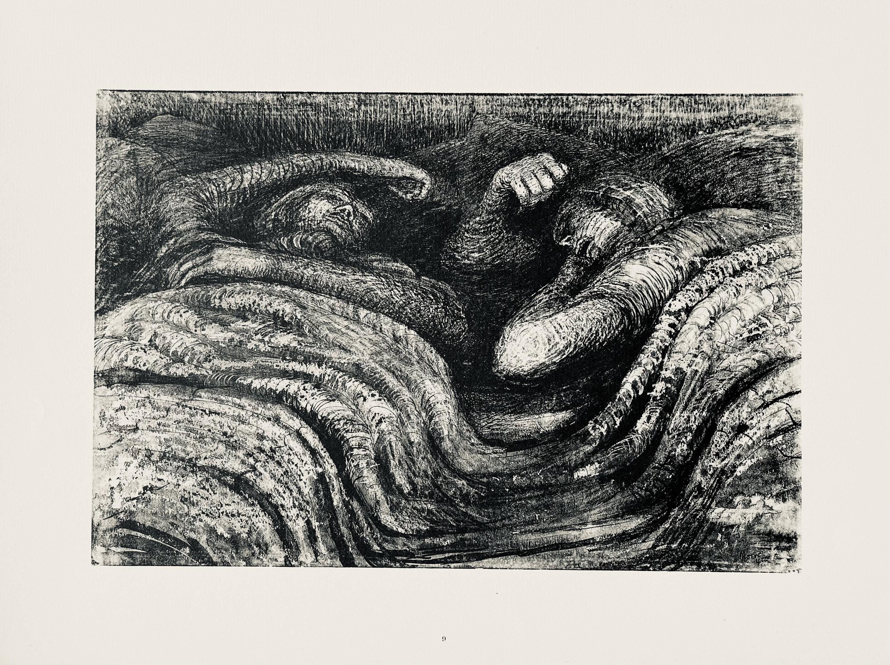 Henry Moore, Two Sleeping Shelterers, The Drawings of Henry Moore, Limited Edition Lithograph