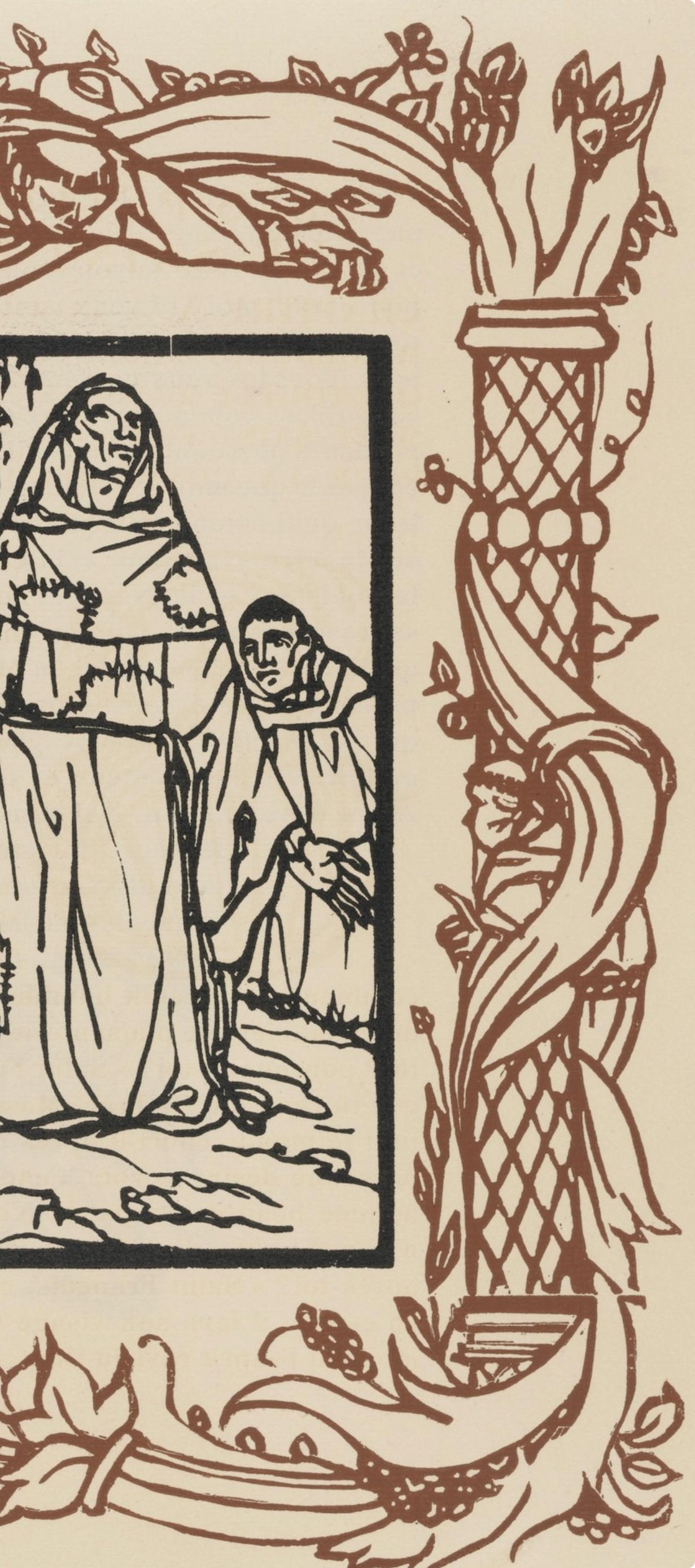 Émile Bernard, Composition (Morane, No. 100), Les Petites Fleurs de St. Françoise, Limited Edition Woodcut