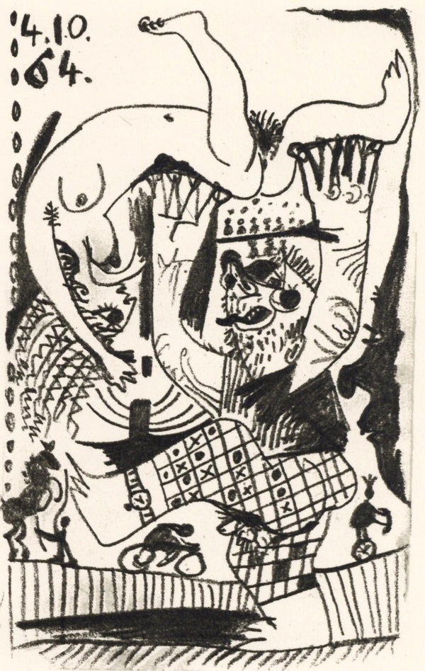 Pablo Picasso, Composition, Le Goût du Bonheur (Cramer 148; Bloch 2013), Limited Edition Mixed Media Lithograph