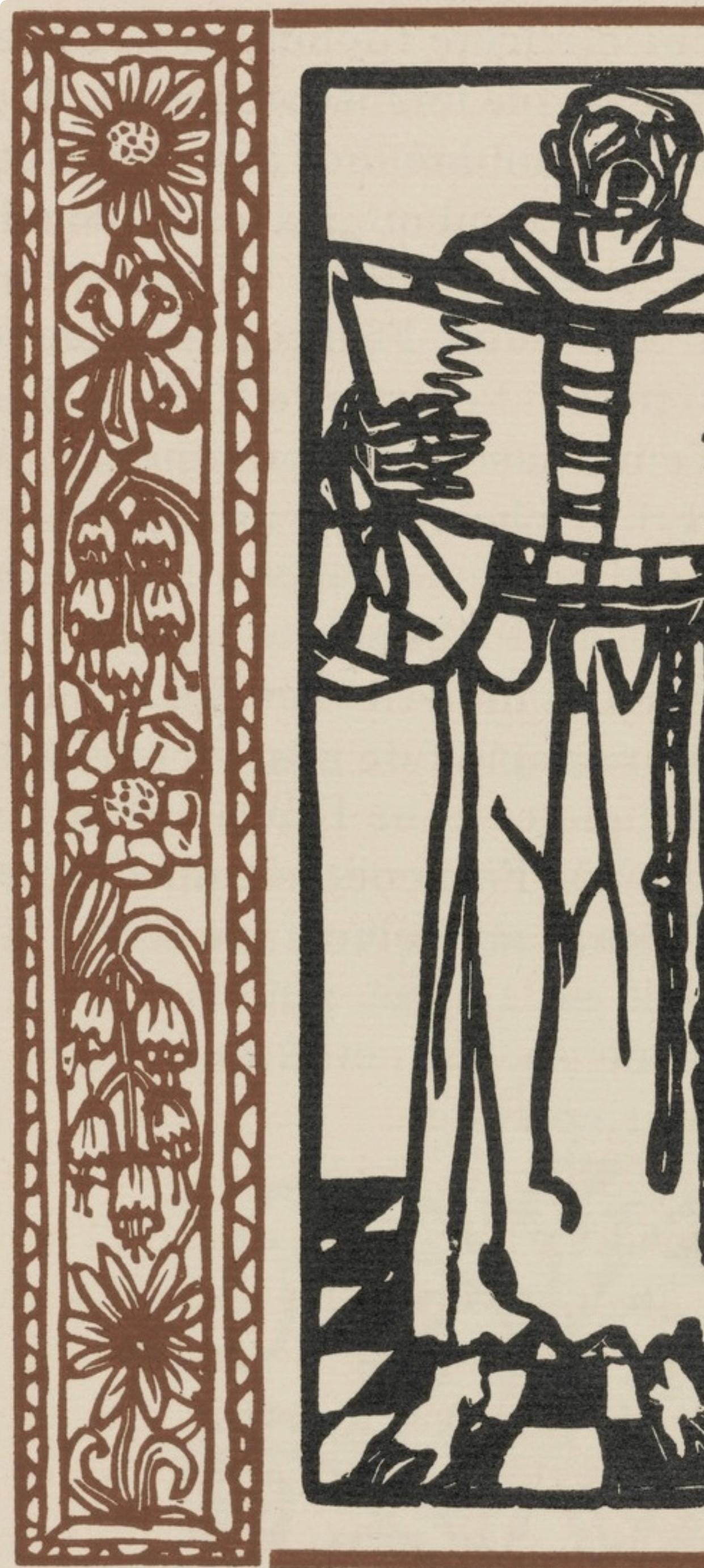 Émile Bernard, Composition (Morane, No. 100), Les Petites Fleurs de St. Françoise, Limited Edition Woodcut