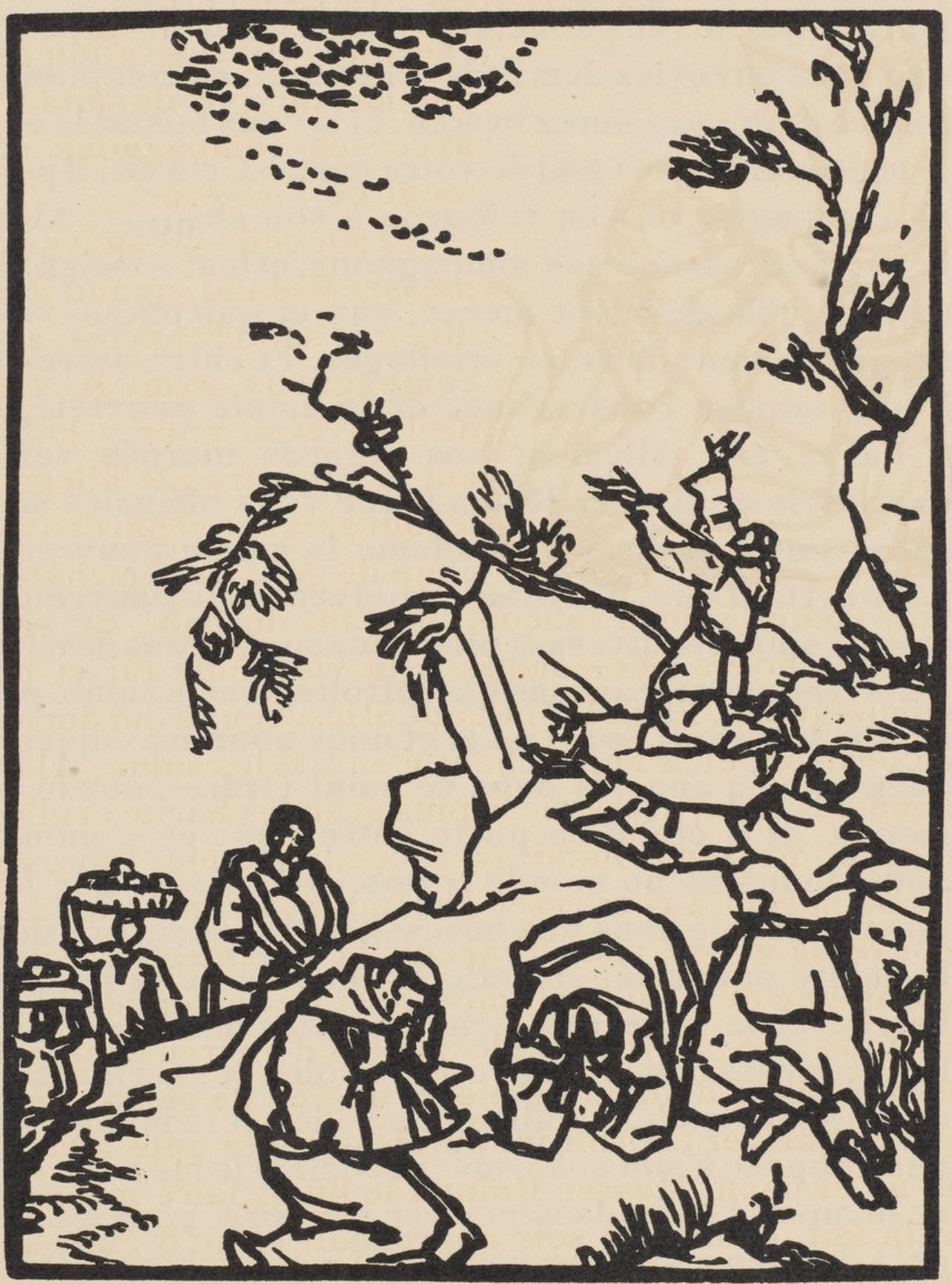 Émile Bernard, Composition (Morane, No. 100), Les Petites Fleurs de St. Françoise, Limited Edition Woodcut