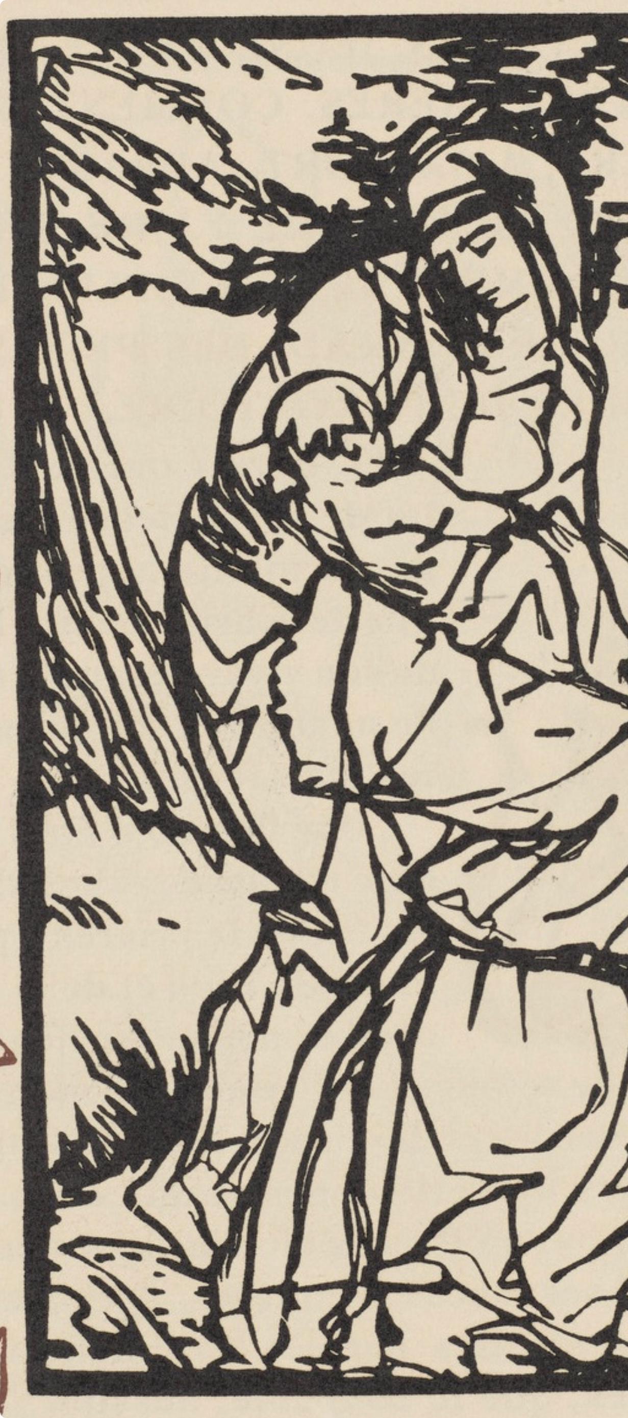 Émile Bernard, Composition (Morane, No. 100), Les Petites Fleurs de St. Françoise, Limited Edition Woodcut