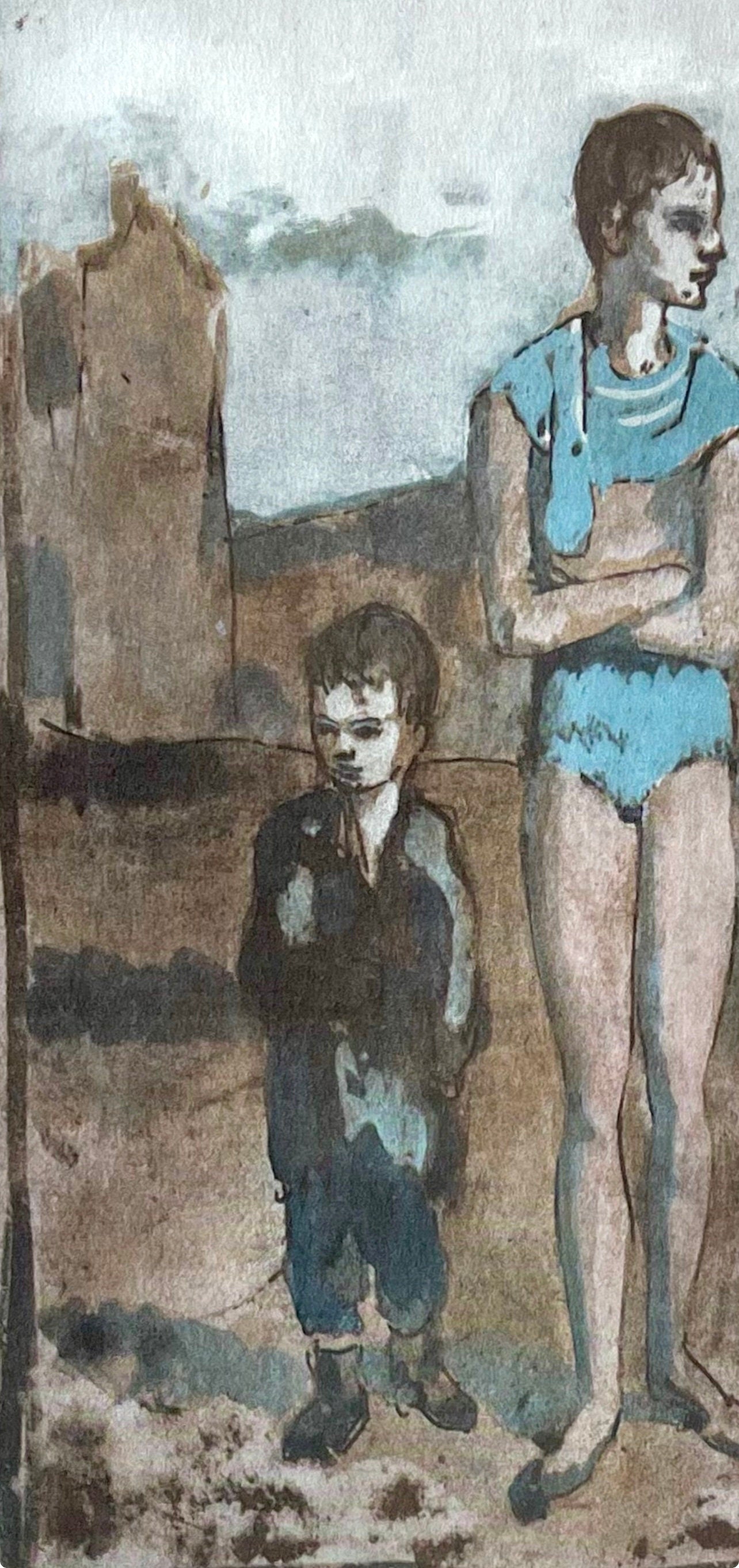 Pablo Picasso, Harlequin and Boy (Orozco 95), Picasso: Fifteen Drawings, Limited Edition Lithograph
