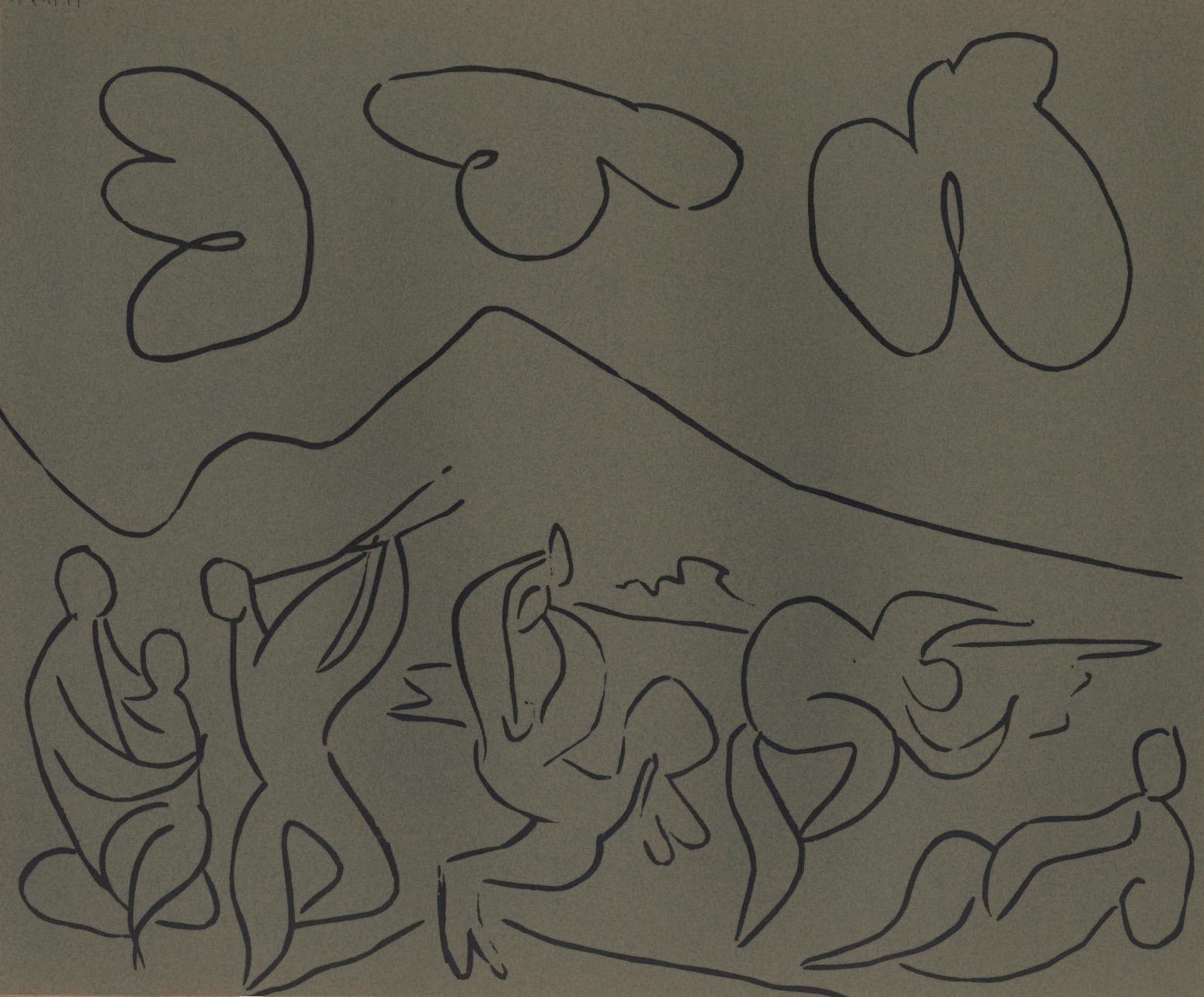Pablo Picasso, Bacchanal (Orozco 214), Grabados al linóleo, Limited Edition Linocut