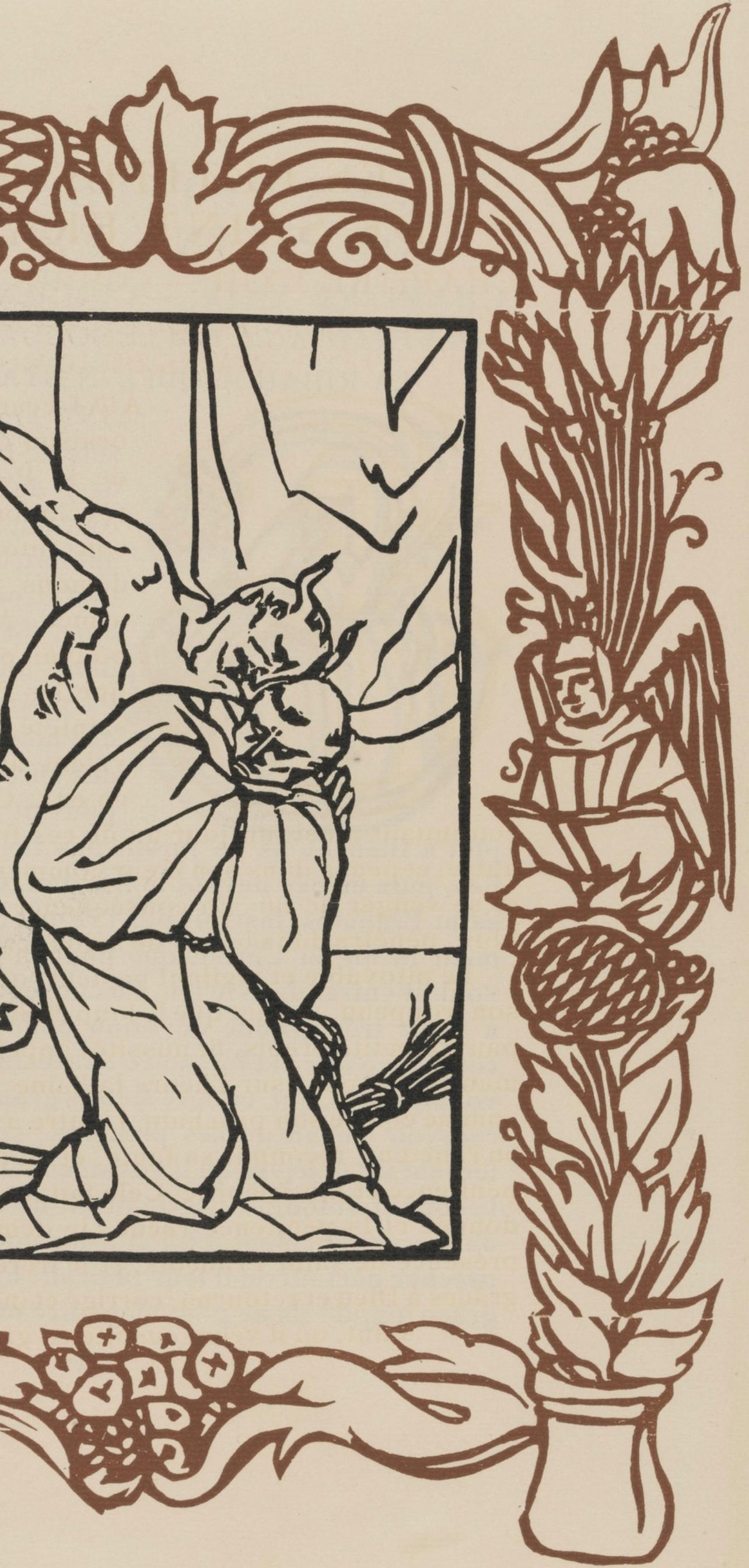 Émile Bernard, Composition (Morane, No. 100), Les Petites Fleurs de St. Françoise, Limited Edition Woodcut