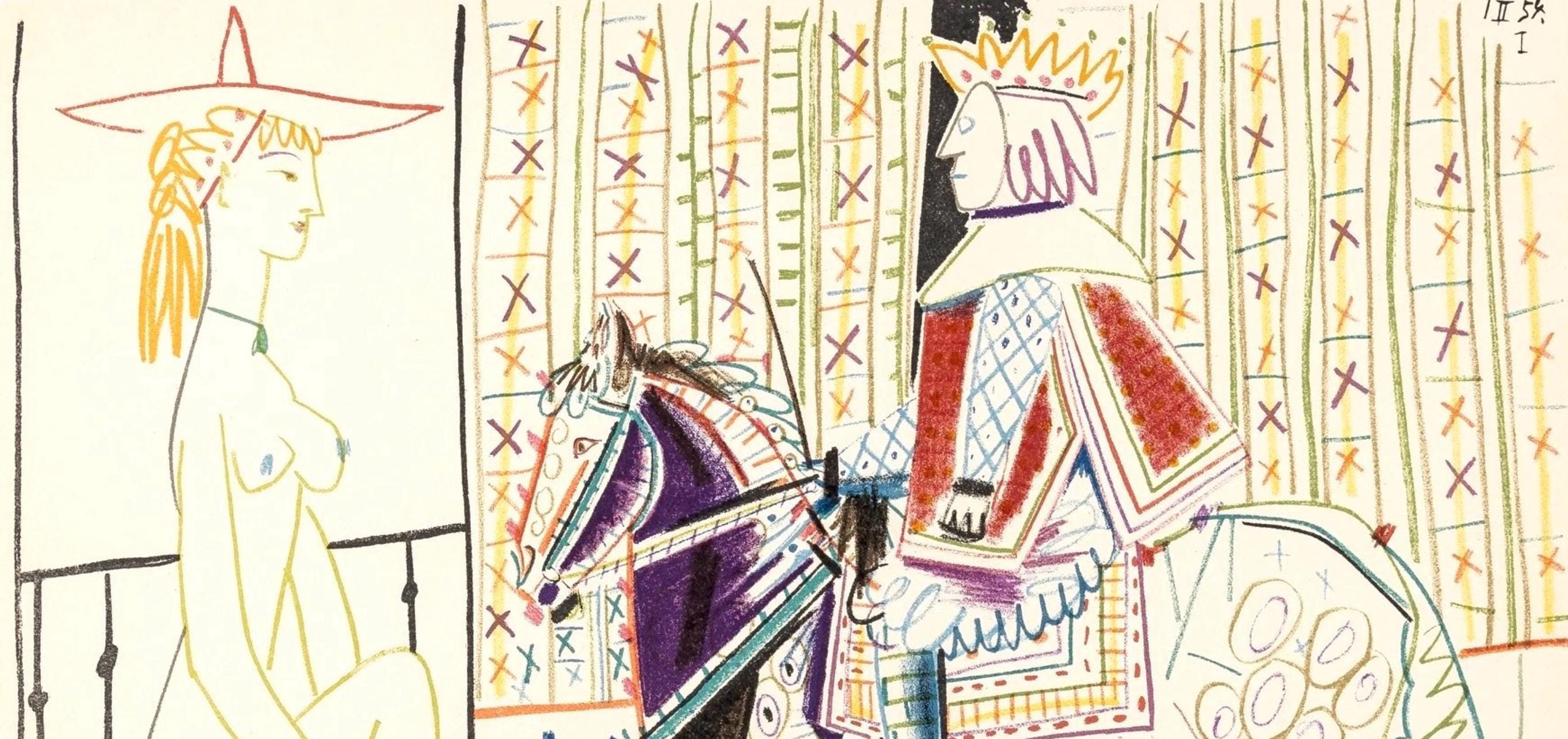 Pablo Picasso, Composition, Picasso and the Human Comedy, Verve: Revue Artistique et Littéraire, Limited Edition Lithograph