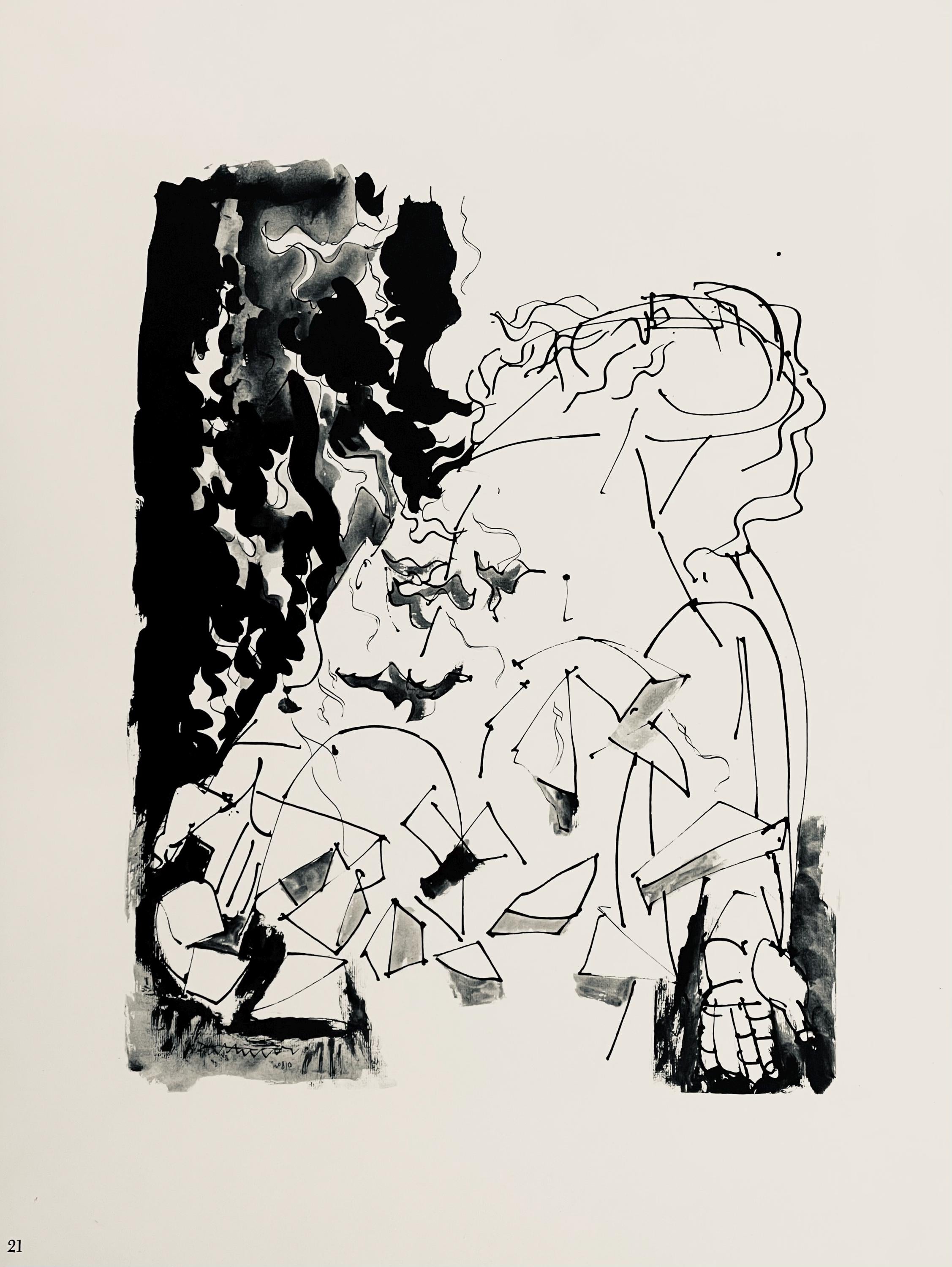 Abraham Rattner, Moses: study, Limited Edition Lithograph
