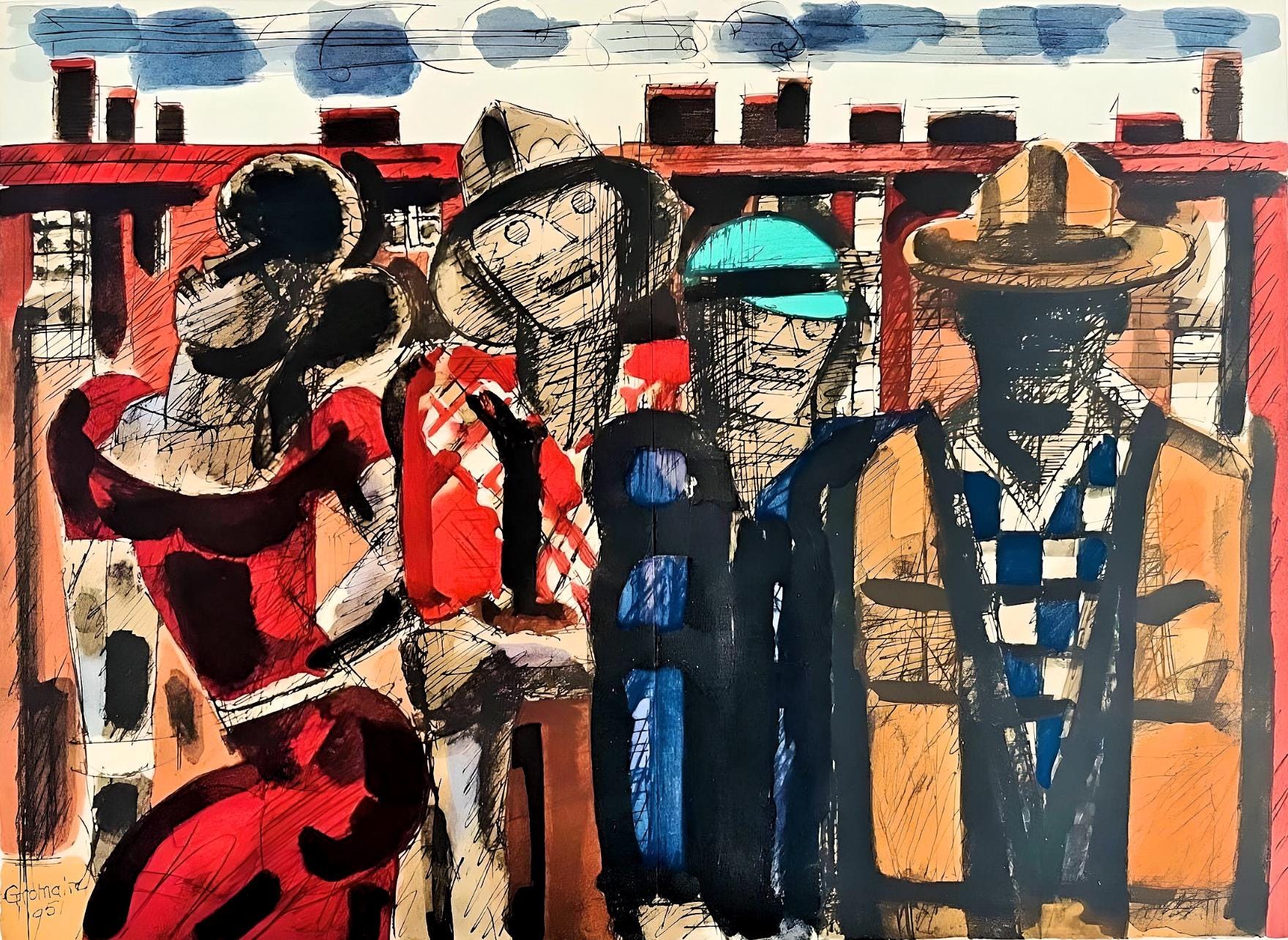Marcel Gromaire, Composition, Éloge de Gromaire, Limited Edition Lithograph
