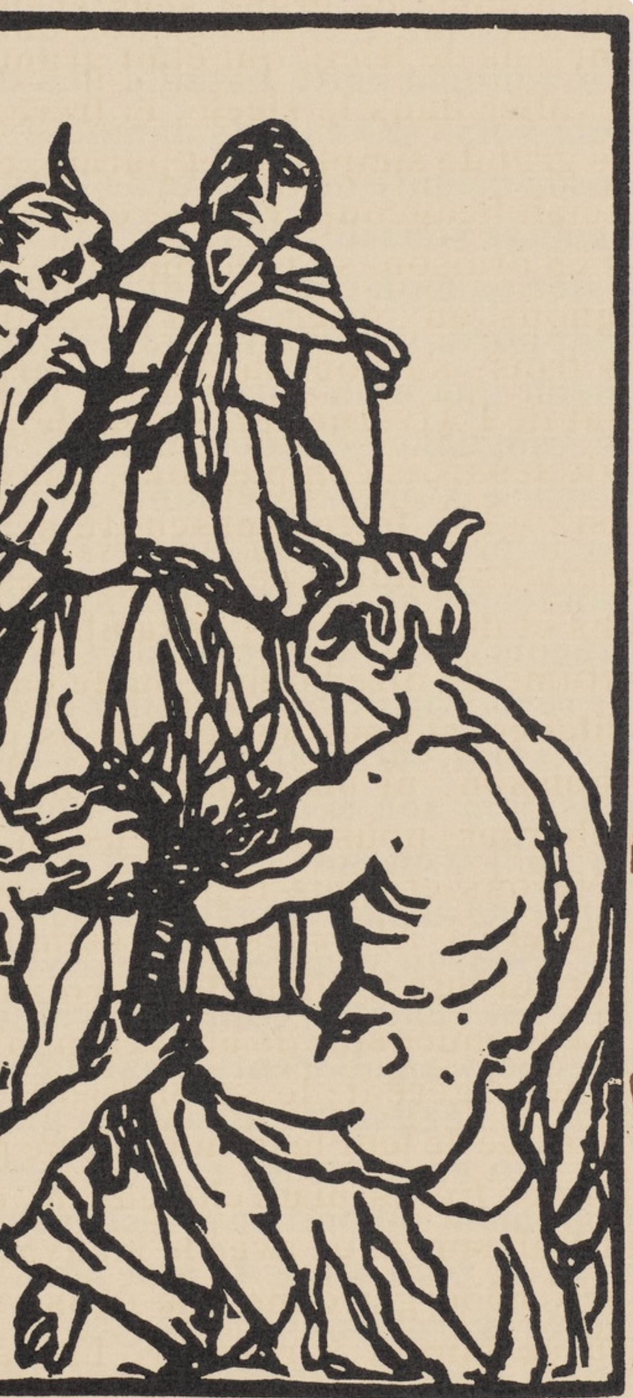 Émile Bernard, Composition (Morane, No. 100), Les Petites Fleurs de St. Françoise, Limited Edition Woodcut