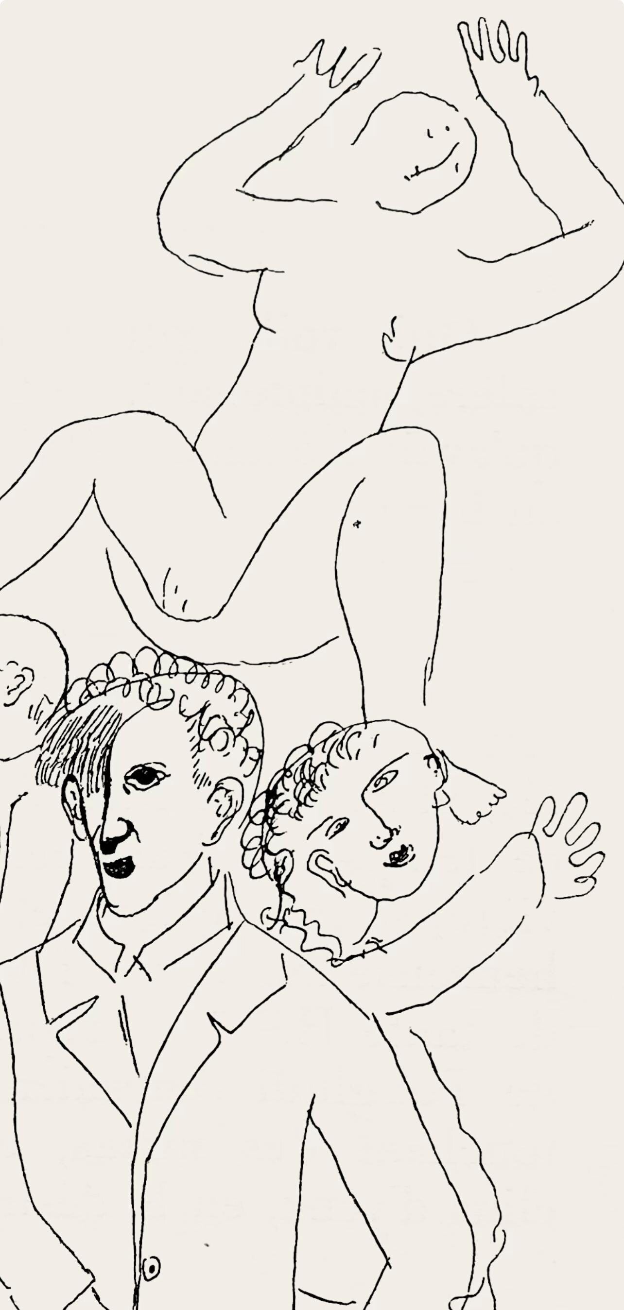 Marc Chagall, Composition, Suite Provinciale avec 92 dessins inédits de Marc Chagall, Limited Edition Lithograph