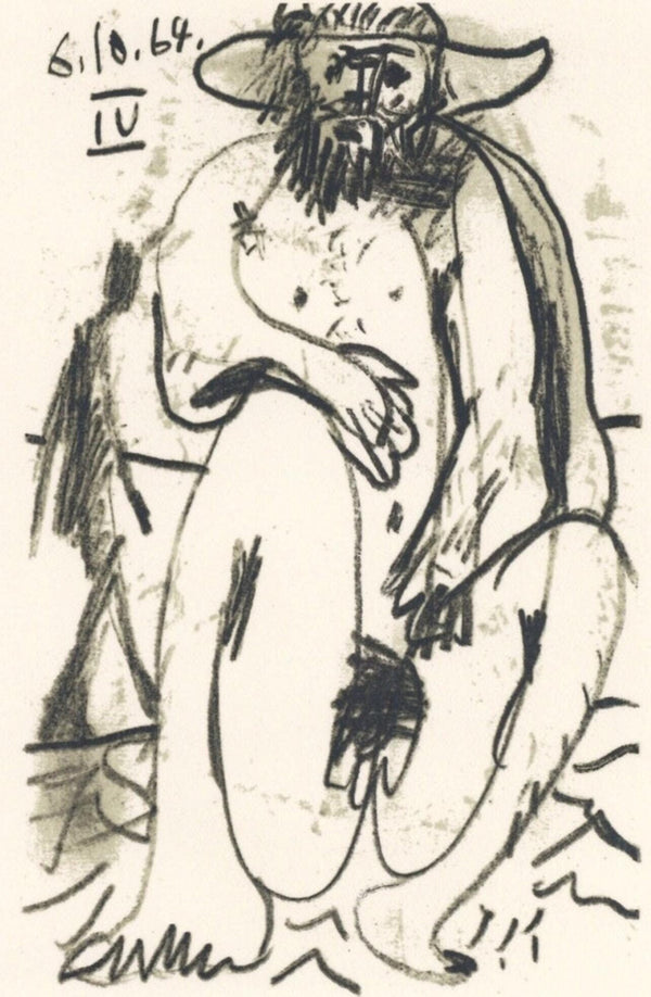 Pablo Picasso, Composition, Le Goût du Bonheur (Cramer 148; Bloch 2013), Limited Edition Mixed Media Lithograph