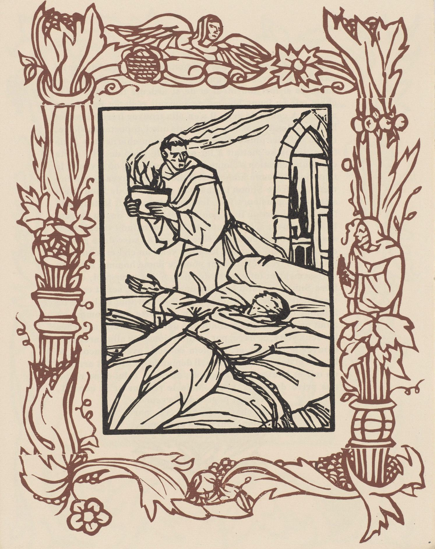 Émile Bernard, Composition (Morane, No. 100), Les Petites Fleurs de St. Françoise, Limited Edition Woodcut