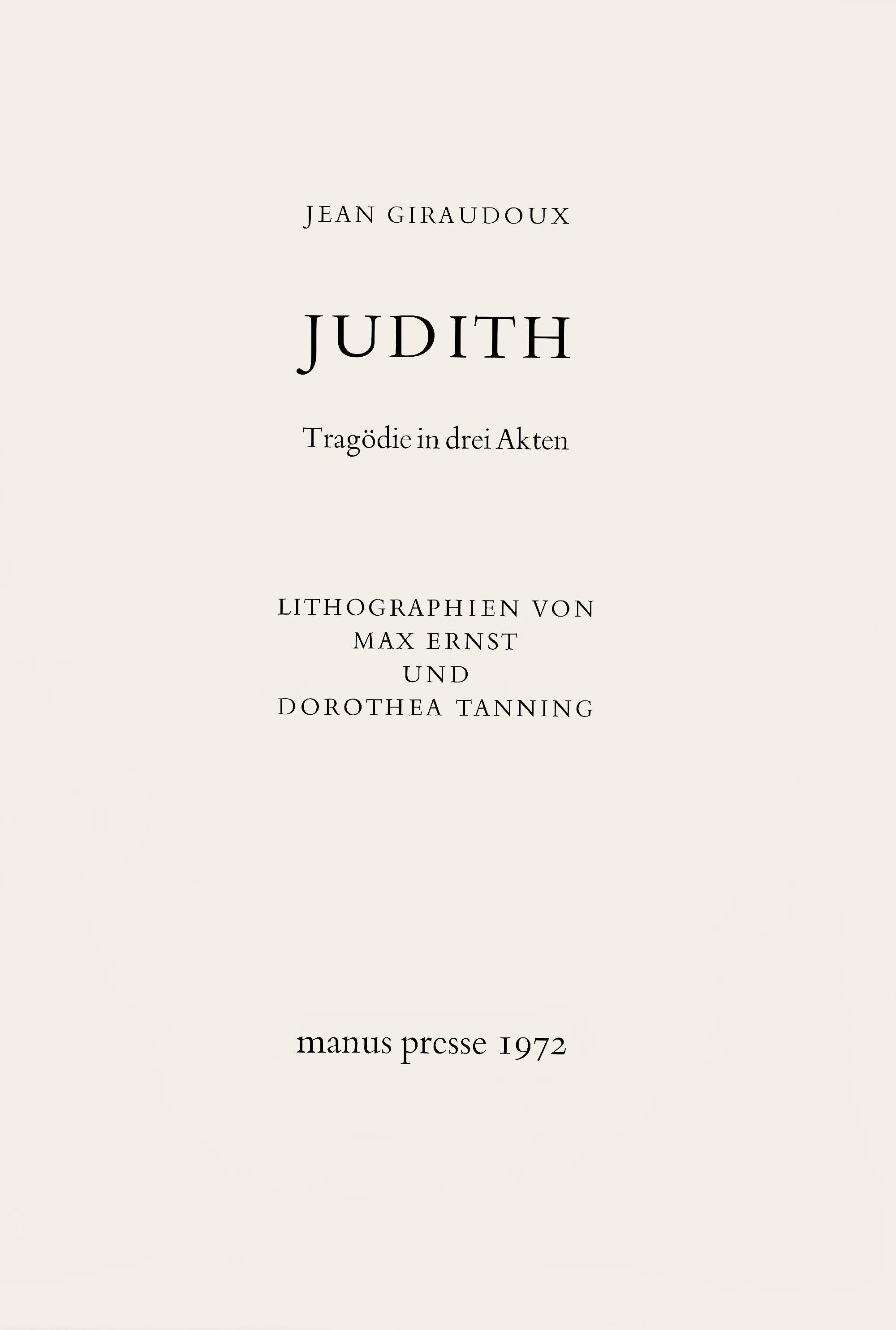 Max Ernst, Judith, Tragödie in drei Akten, Limited Edition Lithograph