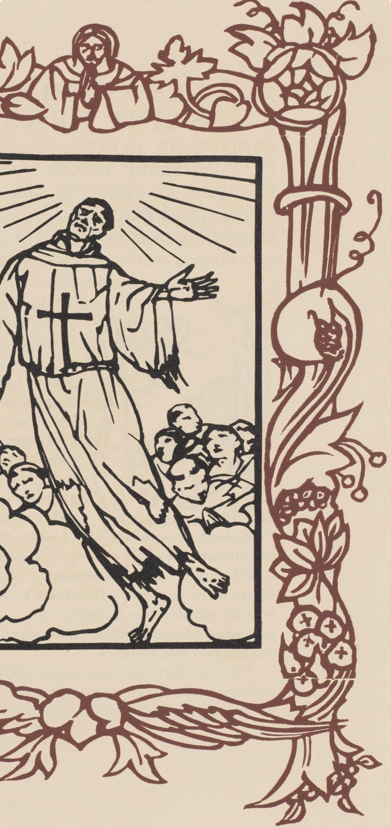 Émile Bernard, Composition (Morane, No. 100), Les Petites Fleurs de St. Françoise, Limited Edition Woodcut
