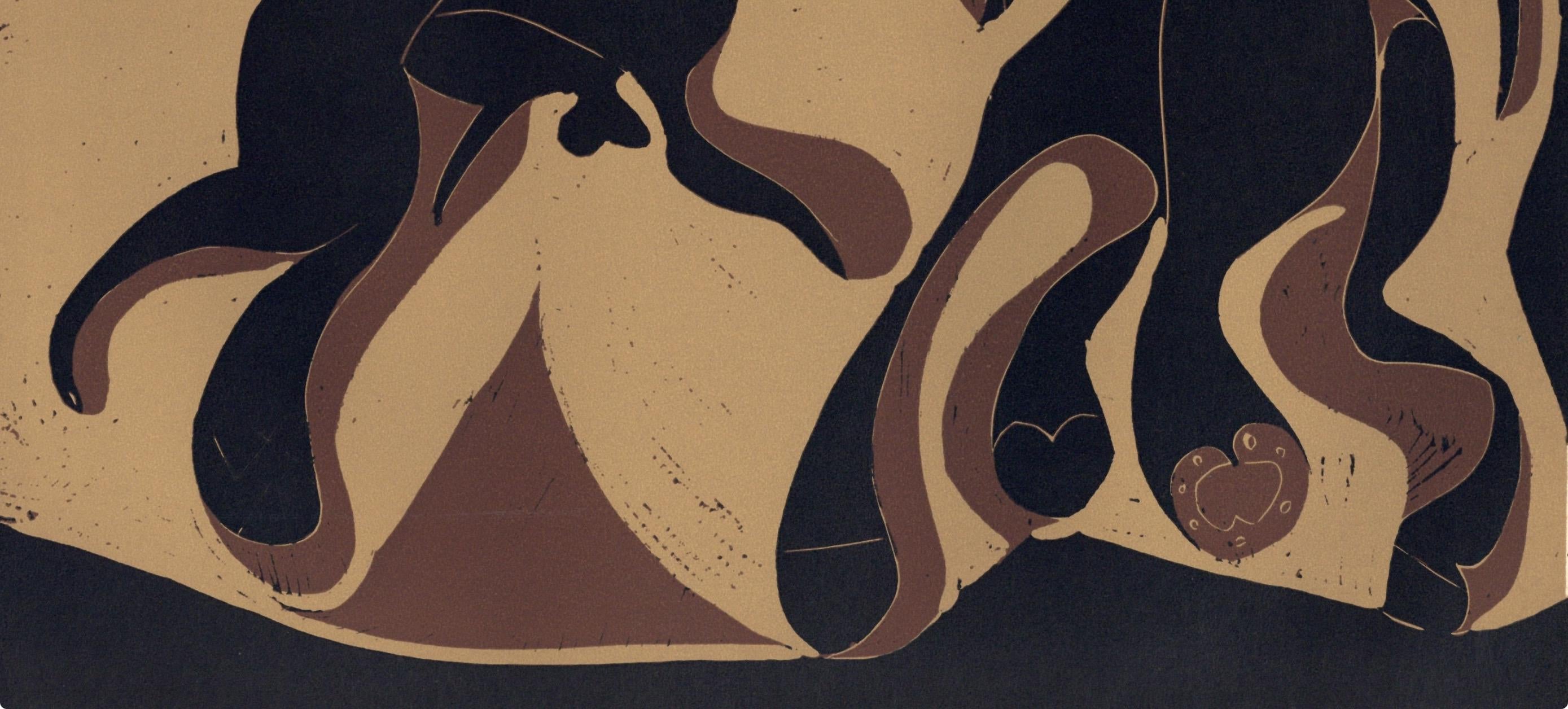 Pablo Picasso, Picador and Fleeing Bull (Orozco 214), Grabados al linóleo, Limited Edition Linocut