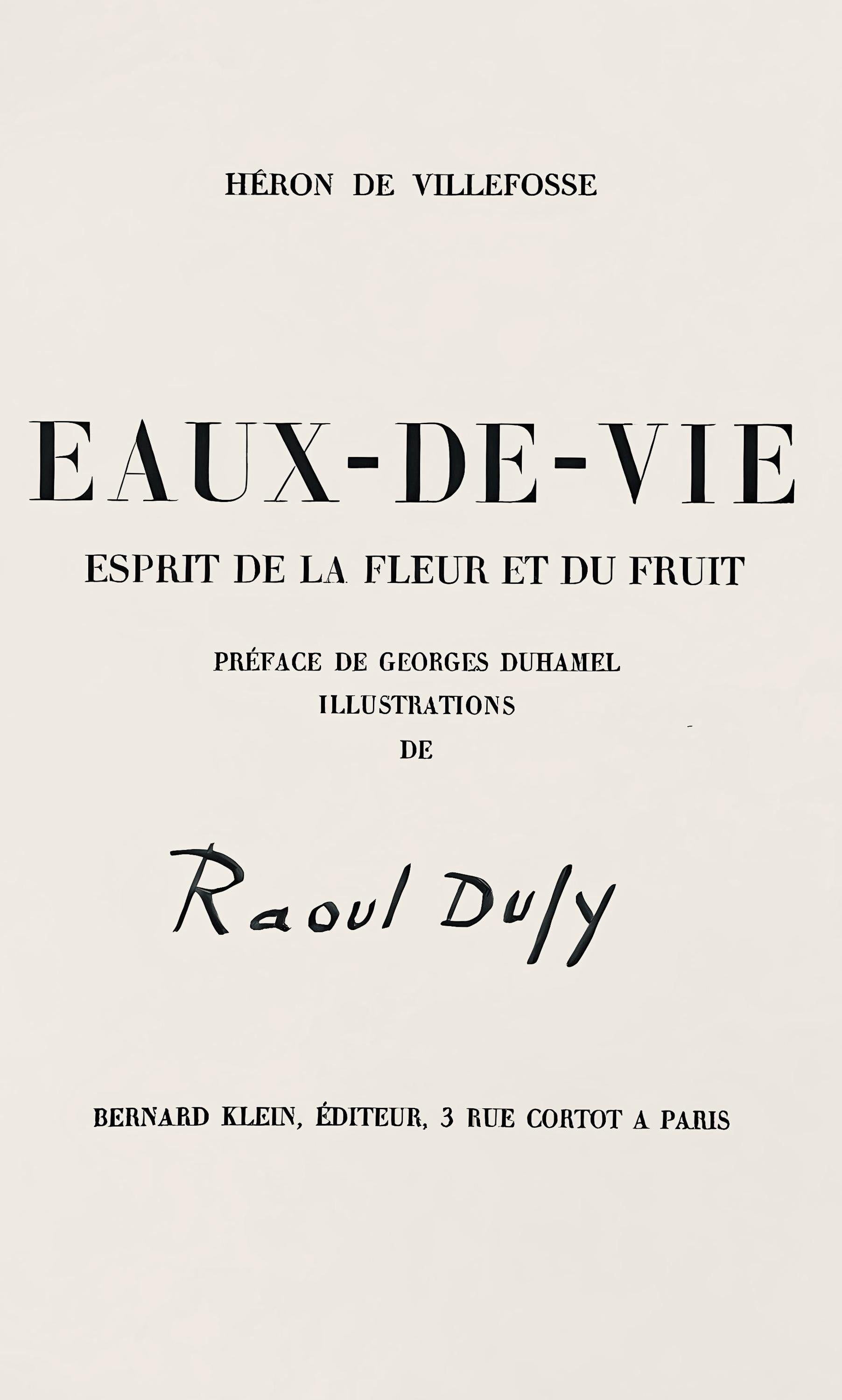 Raoul Dufy, Composition, Eaux-de-vie, Esprit de la fleur et du fruit, Limited Edition Lithograph