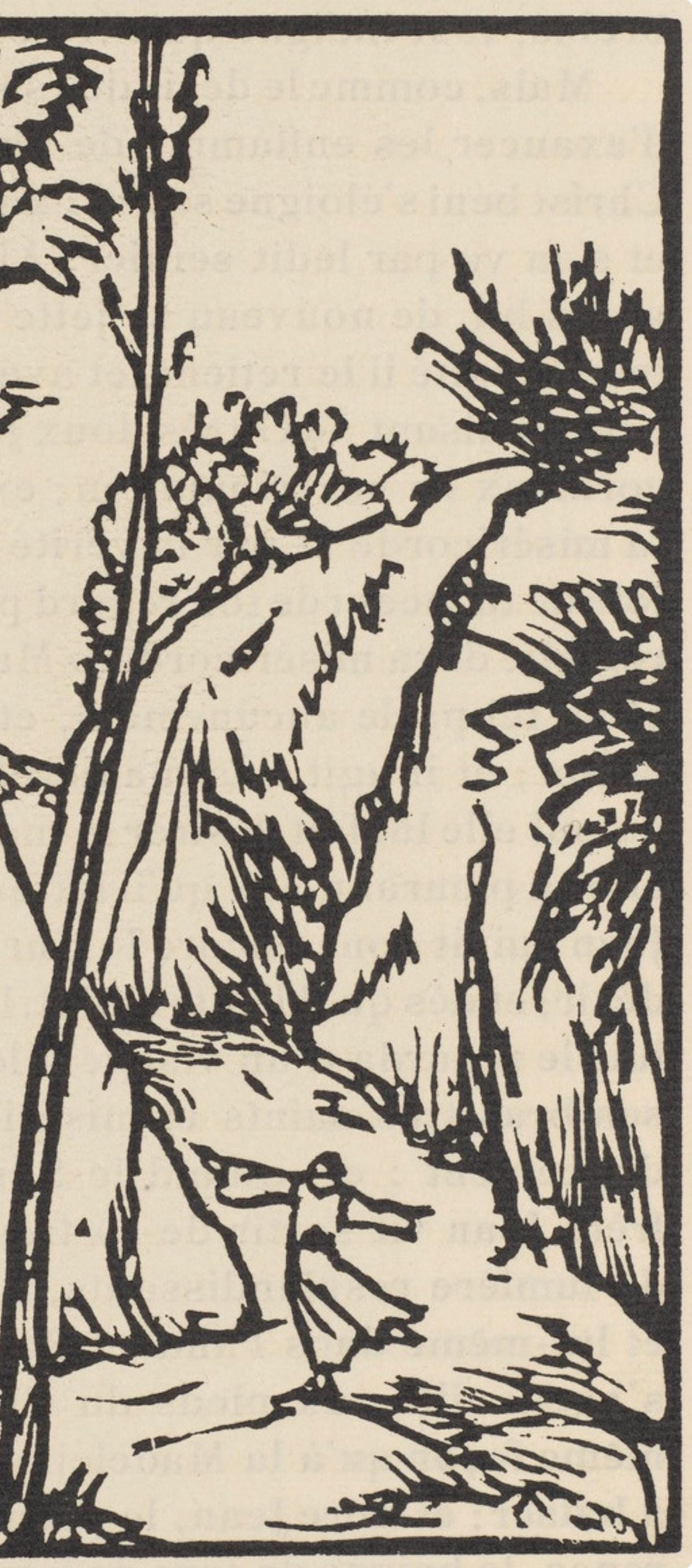 Émile Bernard, Composition (Morane, No. 100), Les Petites Fleurs de St. Françoise, Limited Edition Woodcut