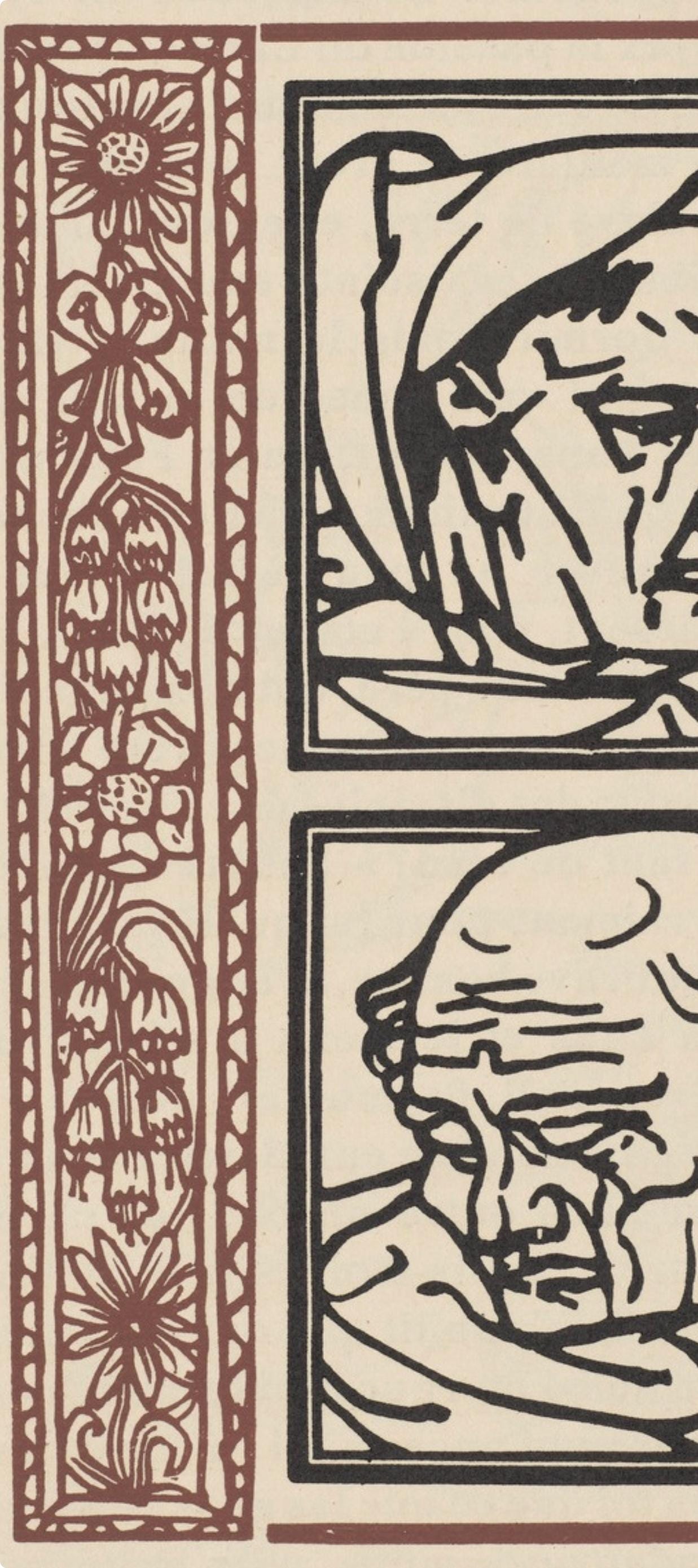 Émile Bernard, Composition (Morane, No. 100), Les Petites Fleurs de St. Françoise, Limited Edition Woodcut