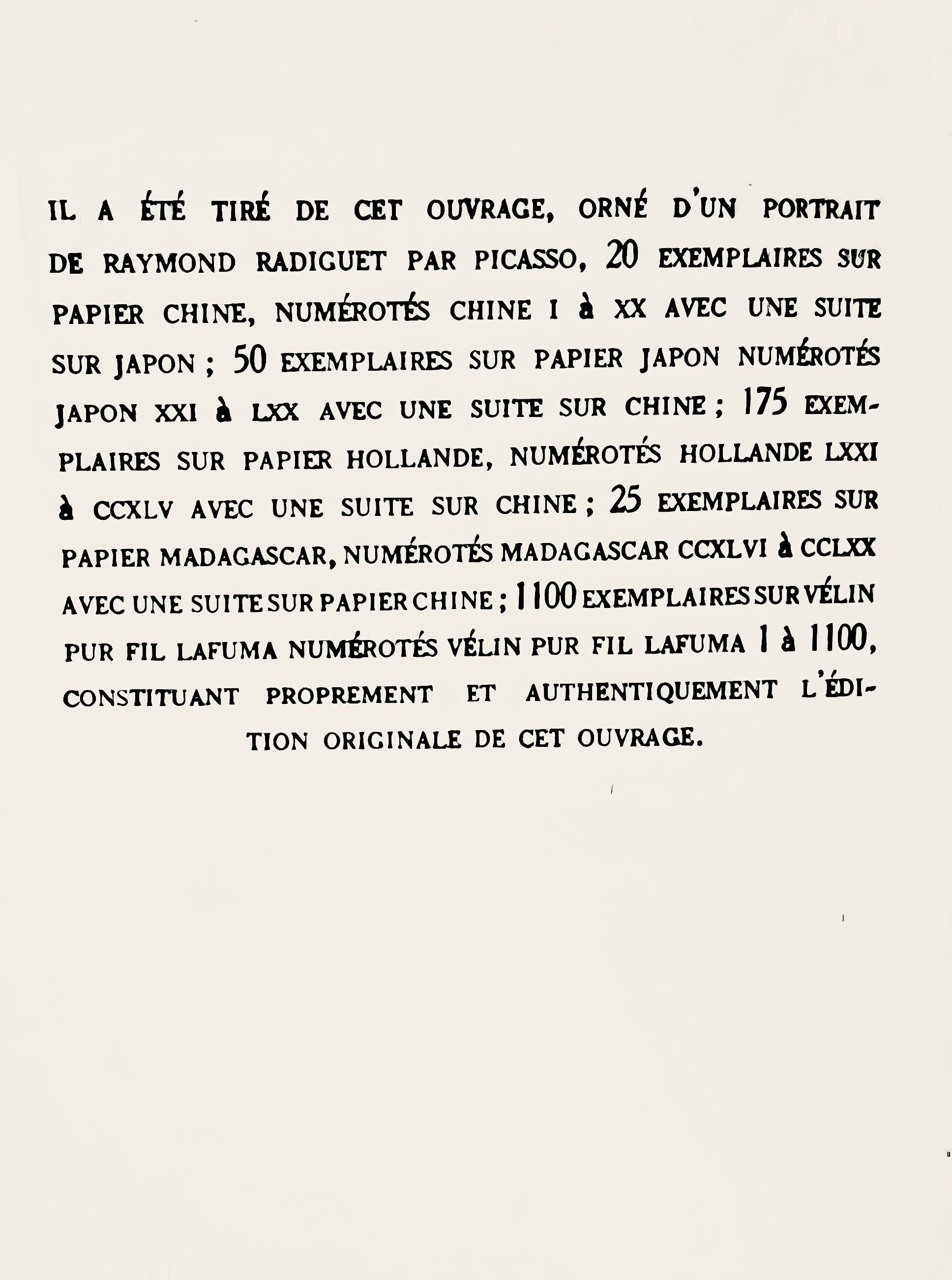Pablo Picasso, Composition (Bloch 38; Cramer 13), Les Joues en feu, poèmes, Limited Edition Lithograph