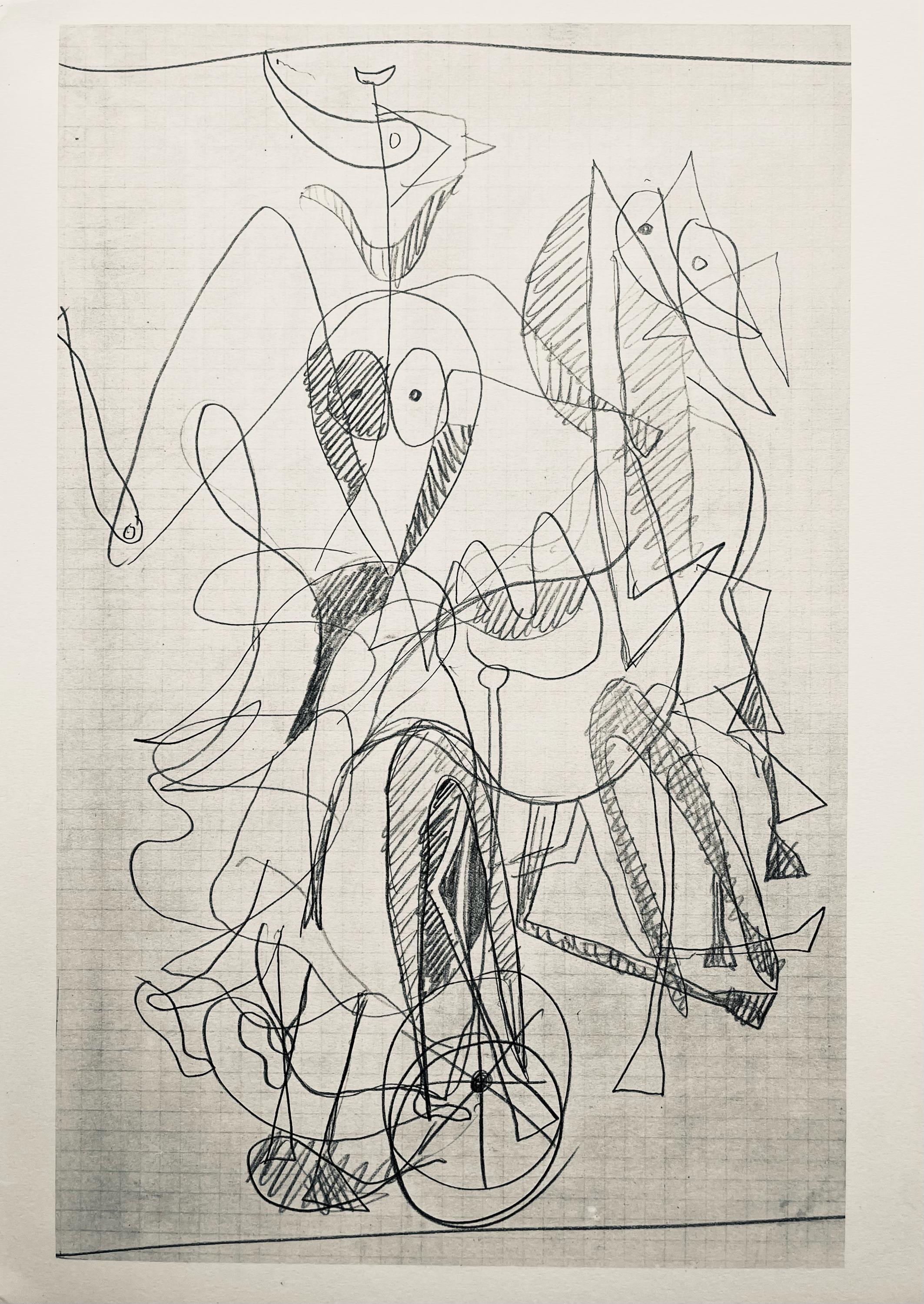 Georges Braque, Composition (Vallier 23), Hesiode, Théogonie, Derrière le miroir, Limited Edition Lithograph