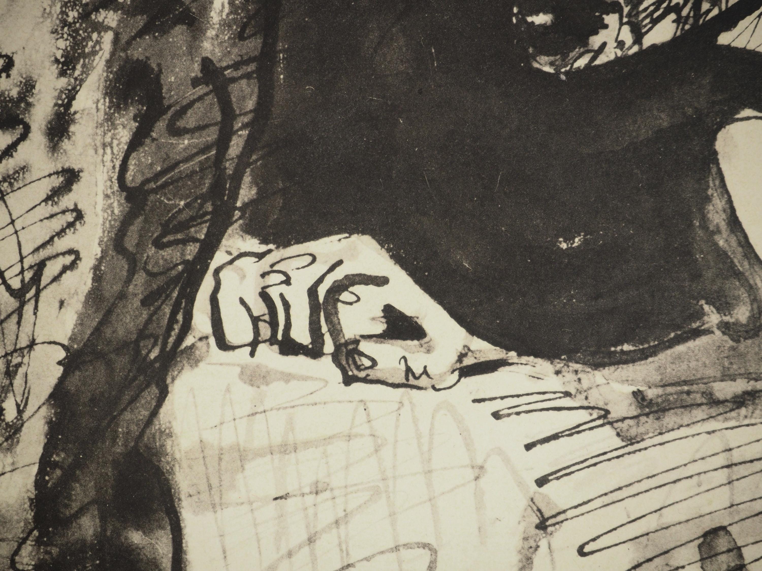 Pablo Picasso, Composition (Orozco 238), Picasso, La flûte double, Limited Edition Lithograph