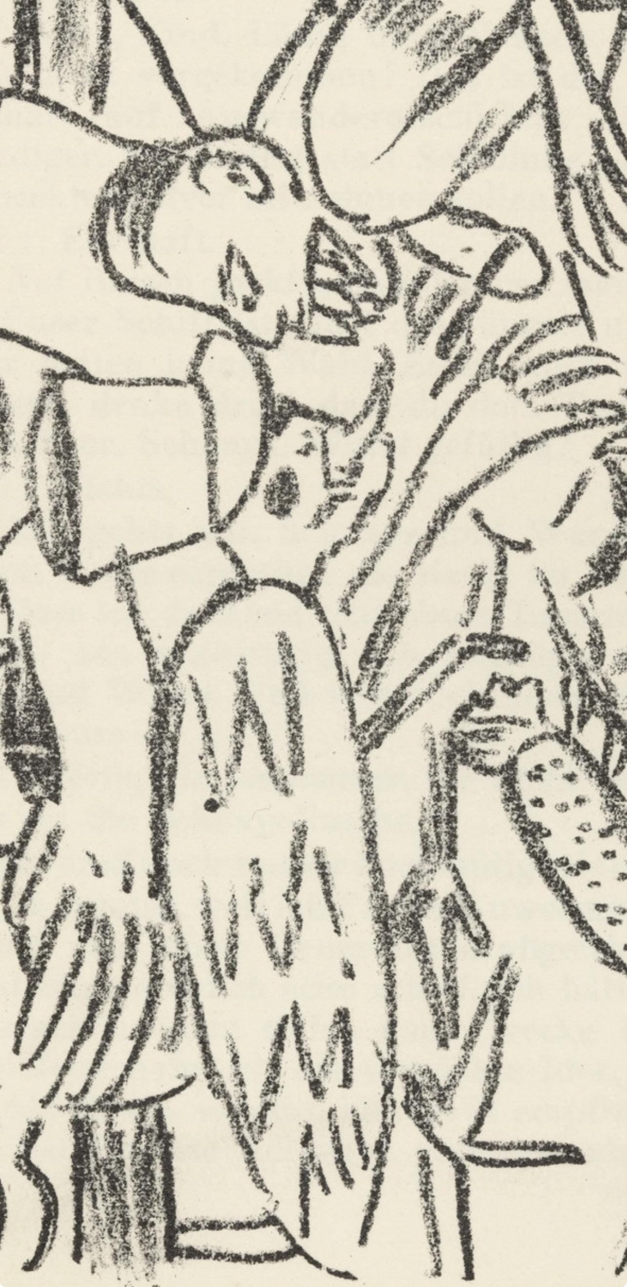 Max Beckmann, Composition (Gallwitz 286; Hofmaier 323-329; Rifkind 150 1-7), Der Mensch ist kein Haustier, Limited Edition Lithograph