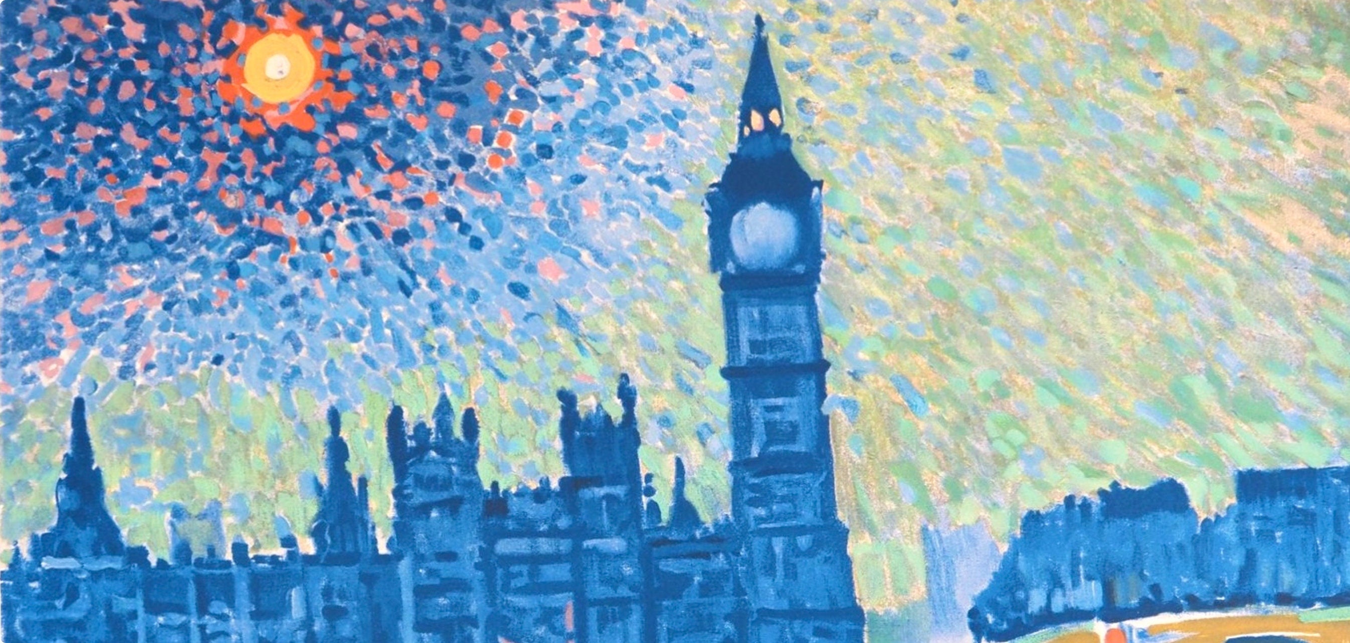 André Derain, Londres, La Tamise et Big Ben, Fauves, Collection Pierre Lévy, Limited Edition Lithograph
