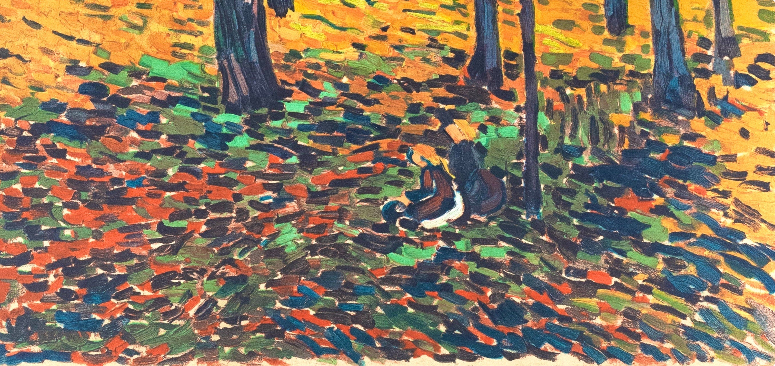 Maurice de Vlaminck, Chataigneraie à Chatou, Avec Personnages, Fauves, Collection Pierre Lévy, Limited Edition Lithograph