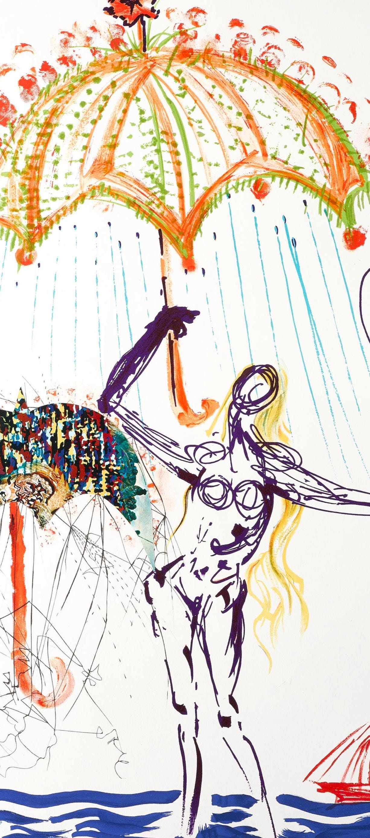 Salvador Dalí, Antiombrelle à atomiseurs de liquides (M/L 822-831; Field 75-13), Imaginations et Objets du Futur, Limited Edition Lithograph