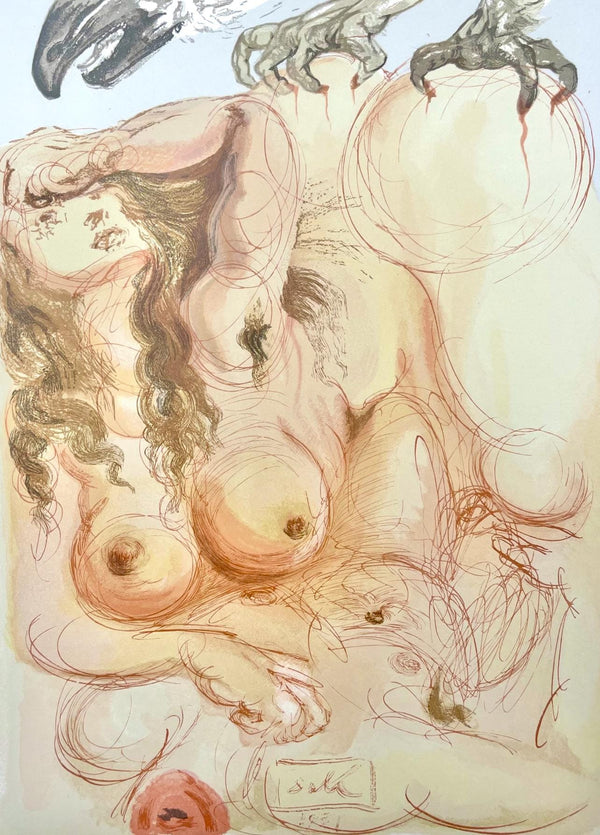 Salvador Dali, Fegefeuer IX (Field 189-200; Michler/Löpsinger 1039-1138), Die Göttliche Komödie, Signed, Limited Edition Woodcut