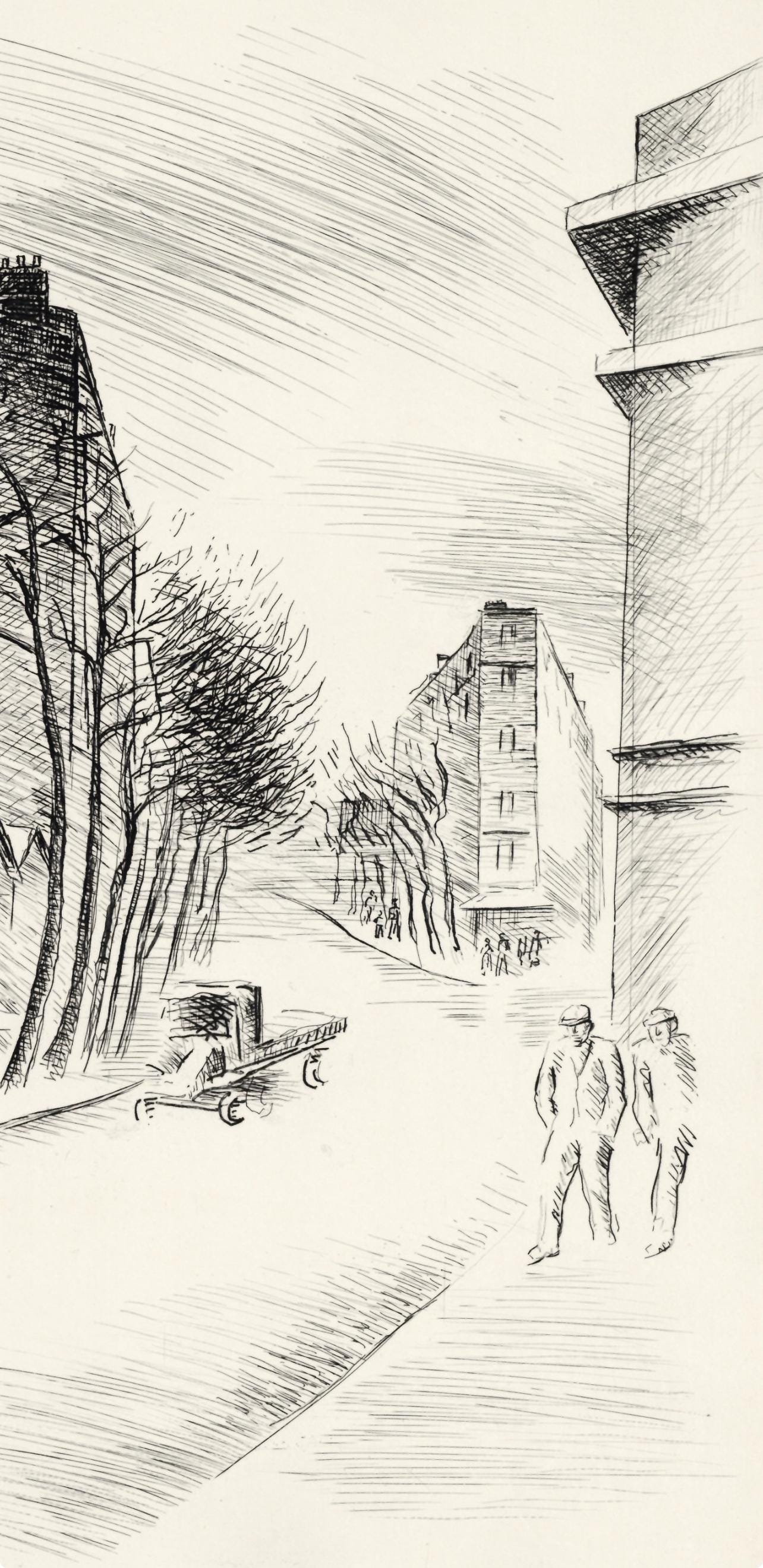 Maurice Asselin, Belleville a vol d'âme, A La gloire à Paris, Limited Edition Etching
