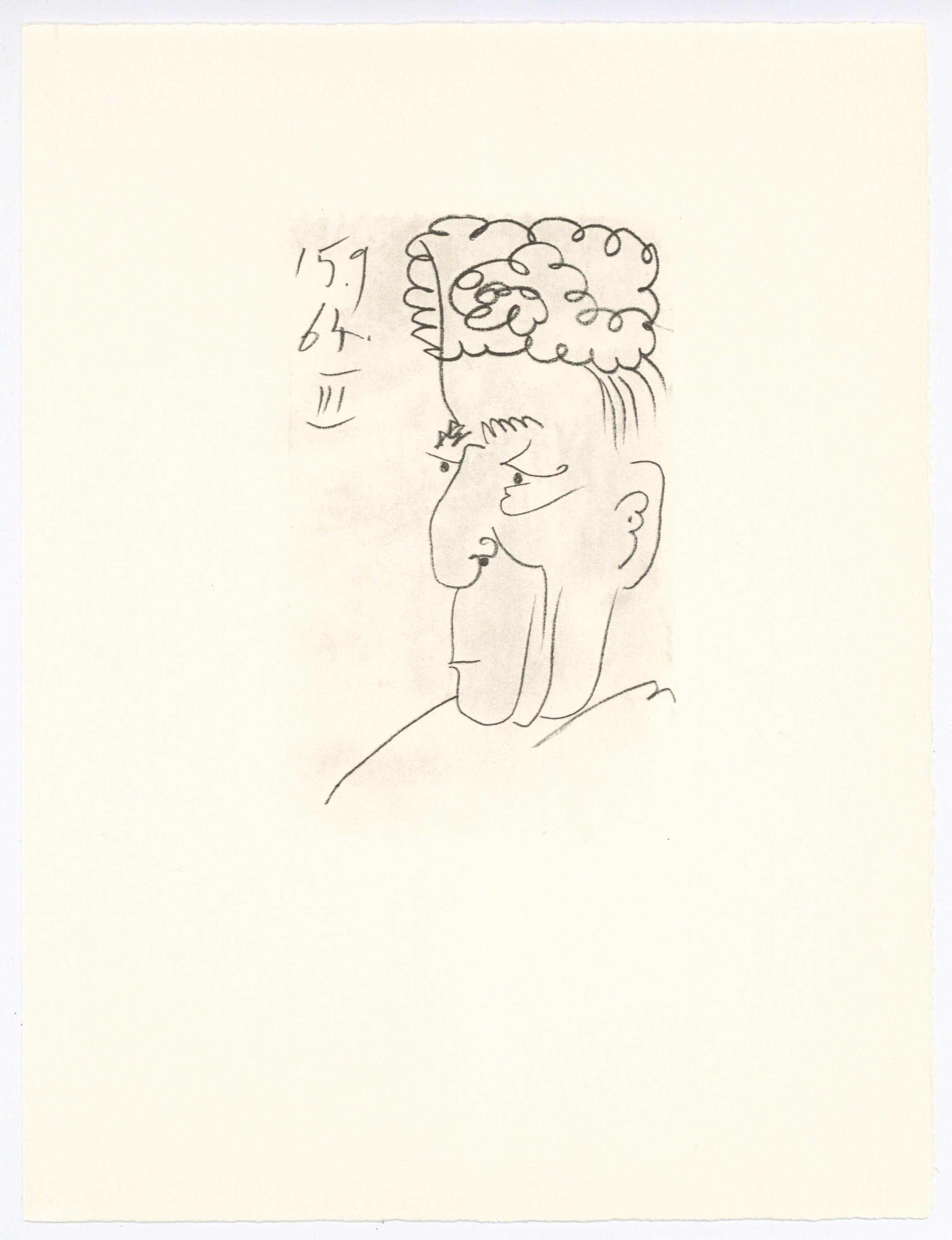 Pablo Picasso, Composition, Le Goût du Bonheur (Cramer 148; Bloch 2013), Limited Edition Mixed Media Lithograph