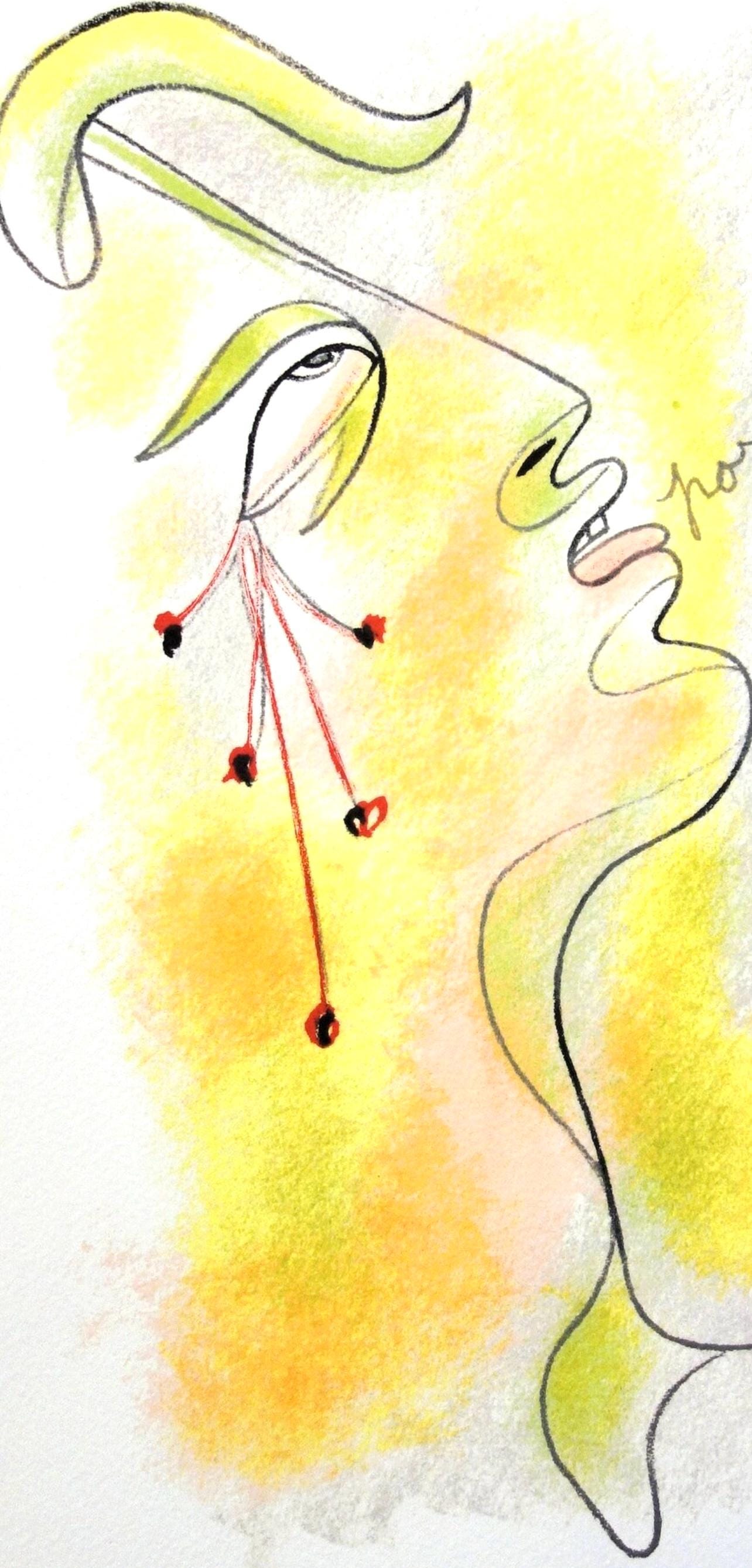 Jean Cocteau, Composition, Taureaux, Limited Edition Lithograph