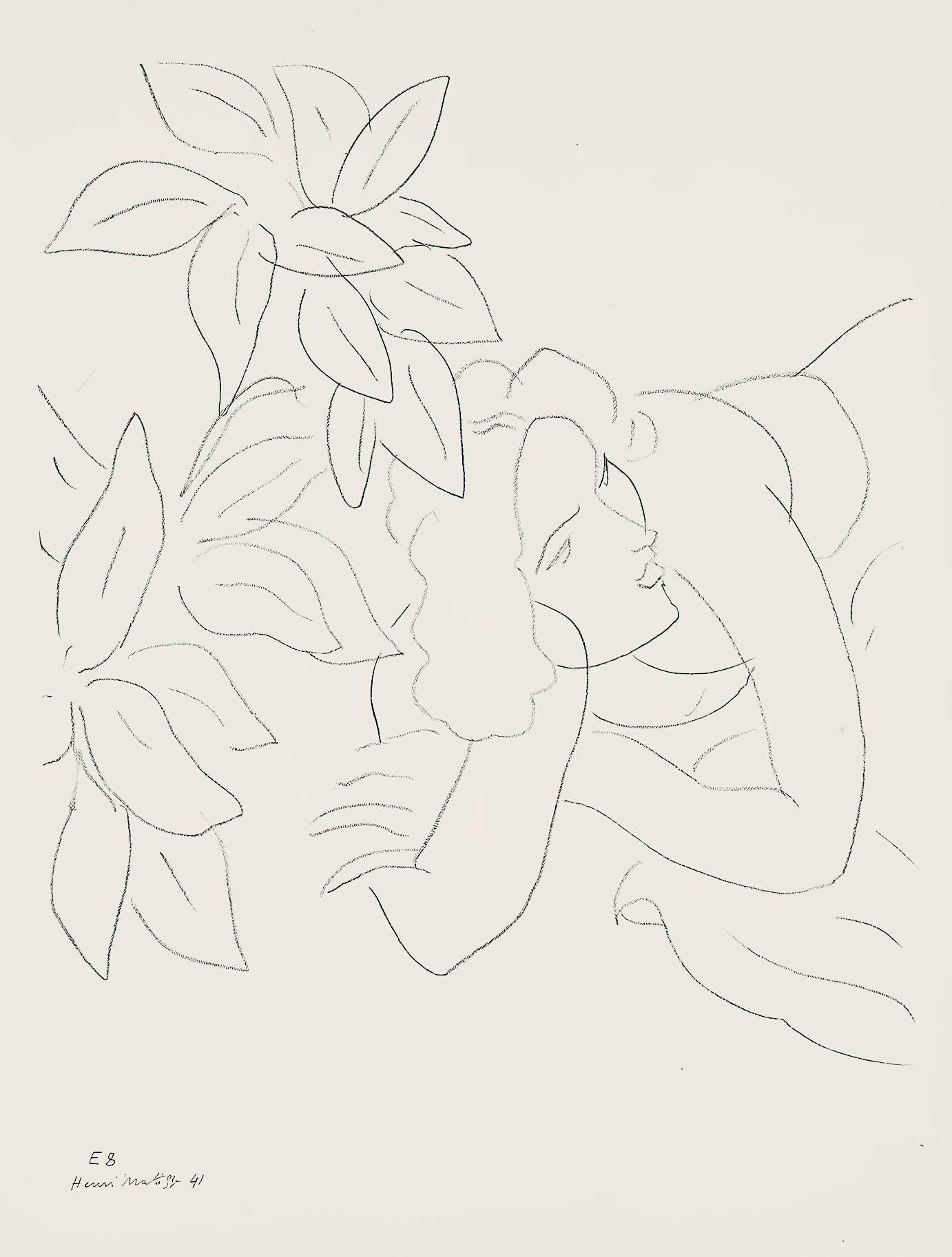 Henri Matisse, Série E, var. 8 (Duthuit 9), Henri Matisse, Dessins, Thèmes et variations, Limited Edition Lithograph