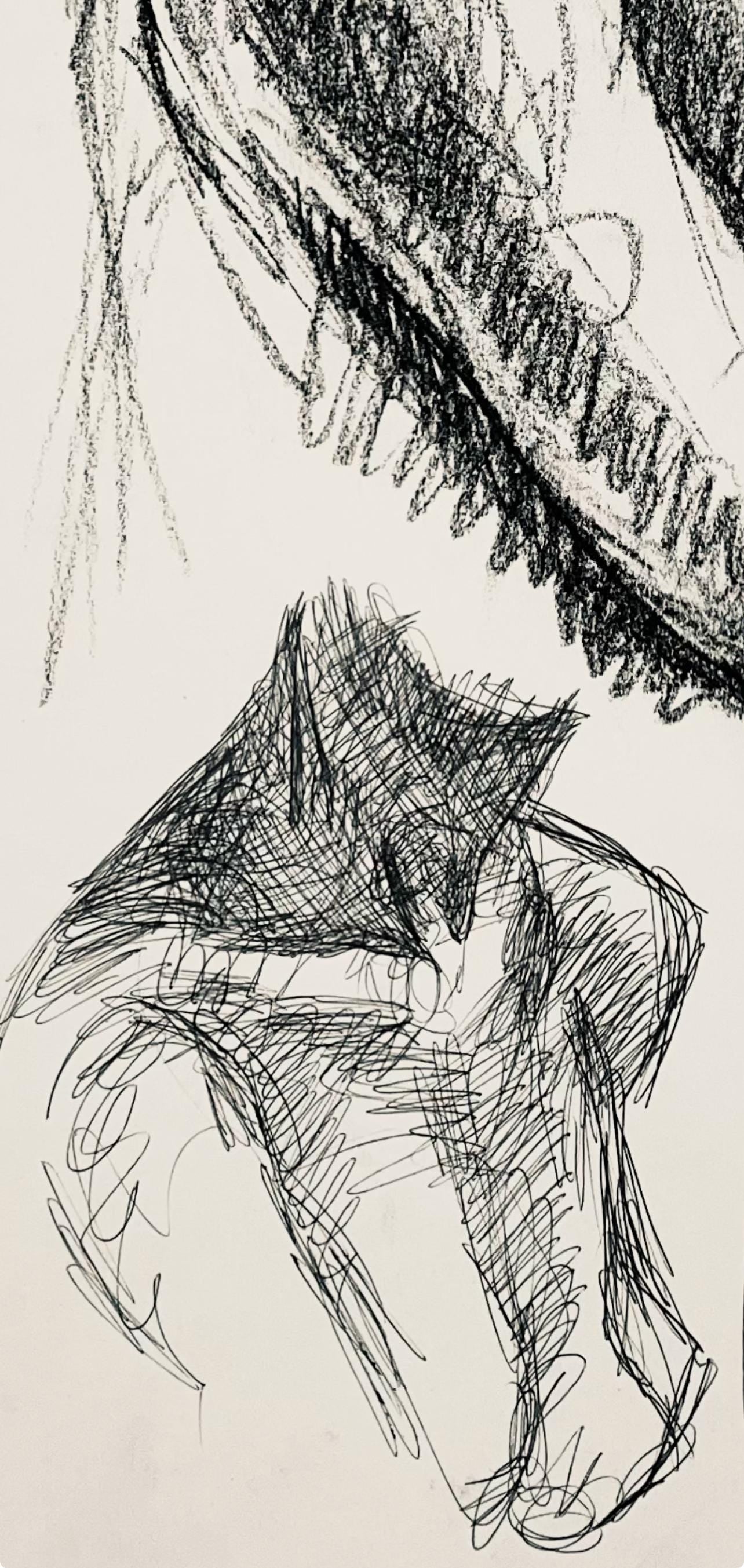 Ian Hornak, Renaissance Female Nude Figure Study, 1963, Original Drawing