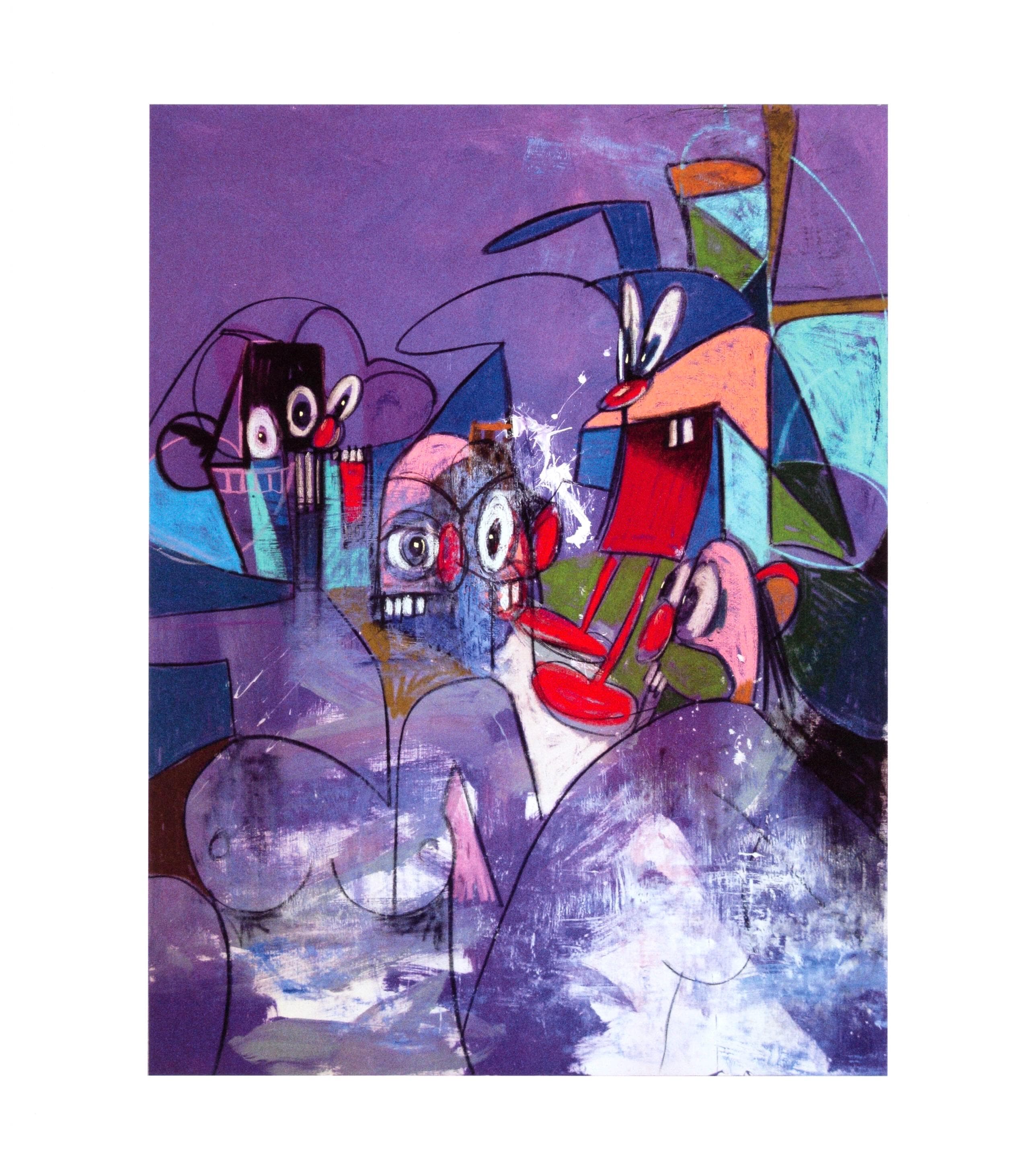 George Condo, Comic Relief, Drawing Paintings, Limited Edition Four Color Process Print