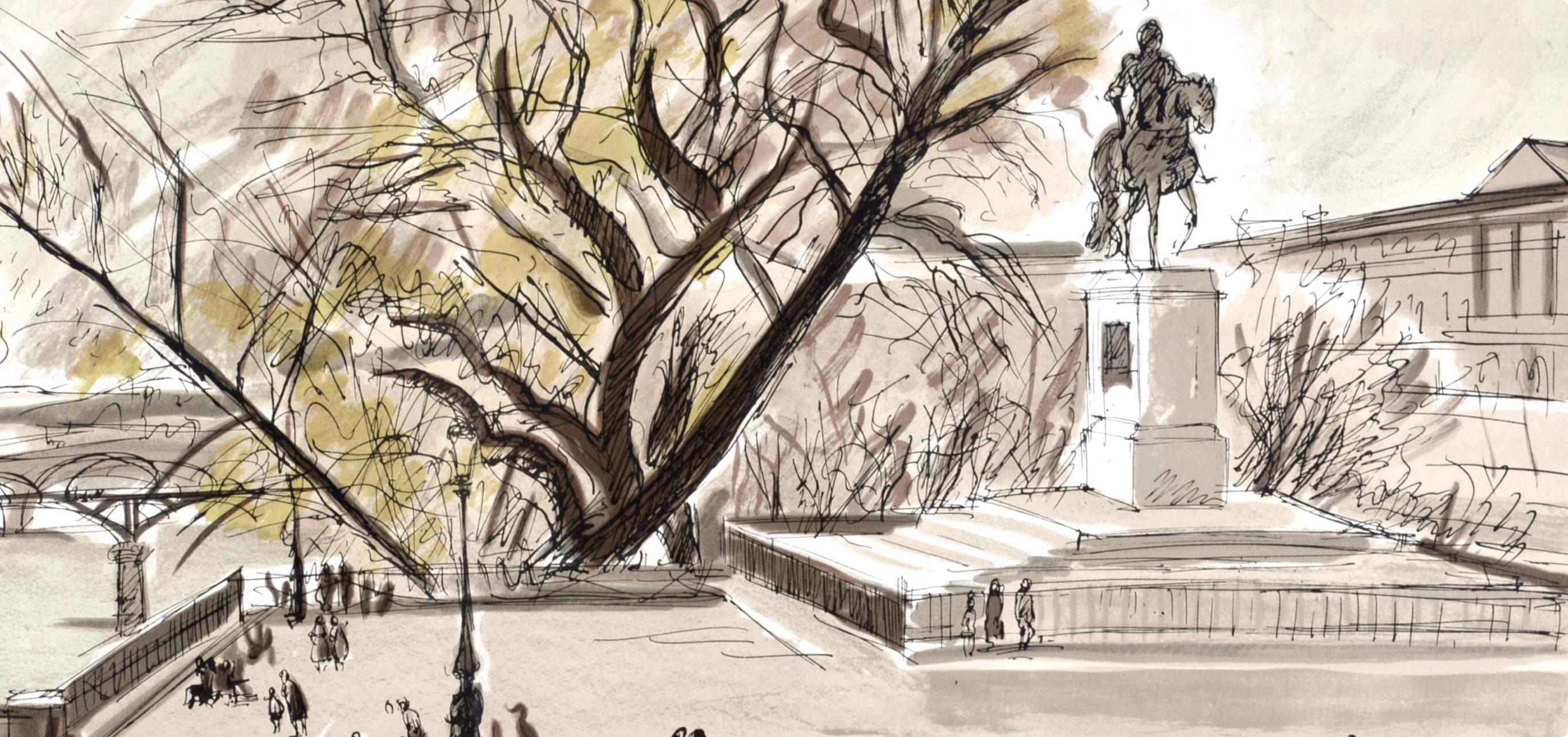André Dunoyer de Segonzac, París le Pont Neuf, Regards sur Paris, Limited Edition Lithograph