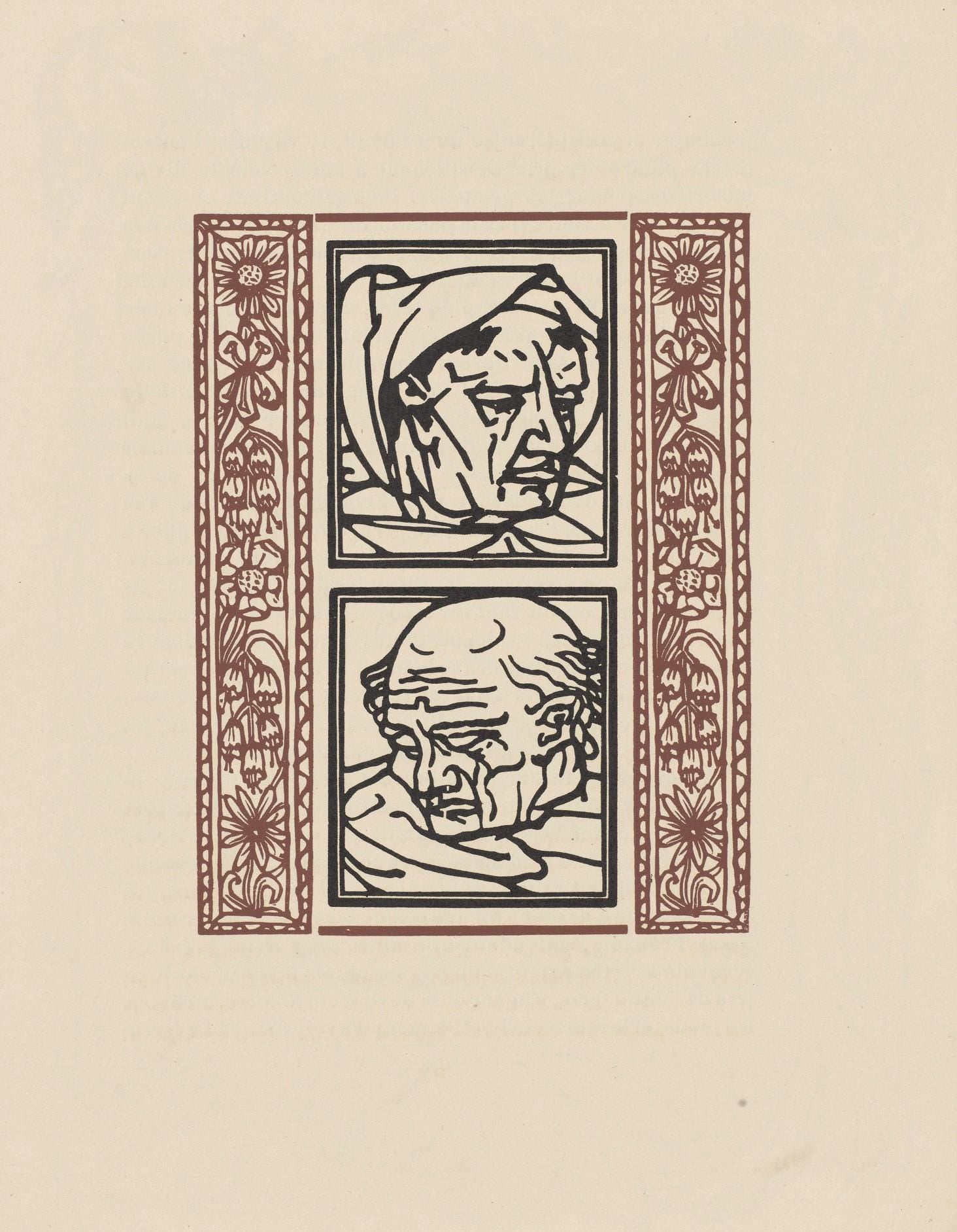 Émile Bernard, Composition (Morane, No. 100), Les Petites Fleurs de St. Françoise, Limited Edition Woodcut