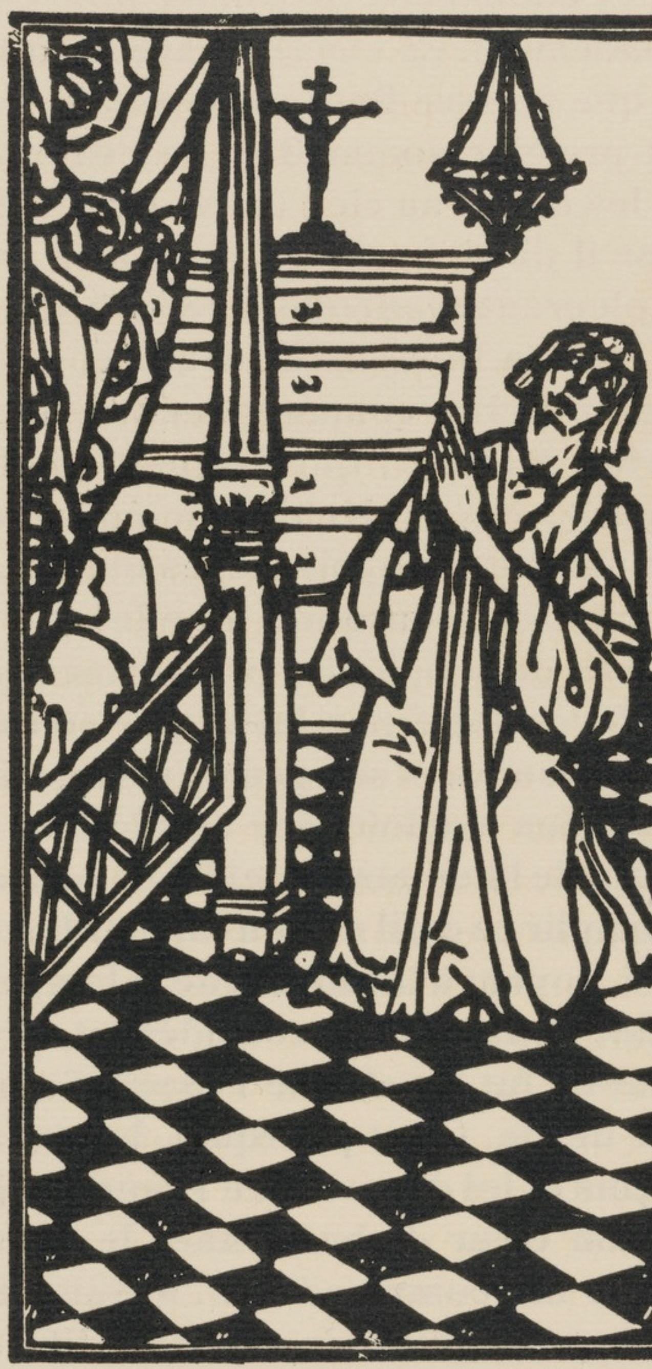 Émile Bernard, Composition (Morane, No. 100), Les Petites Fleurs de St. Françoise, Limited Edition Woodcut