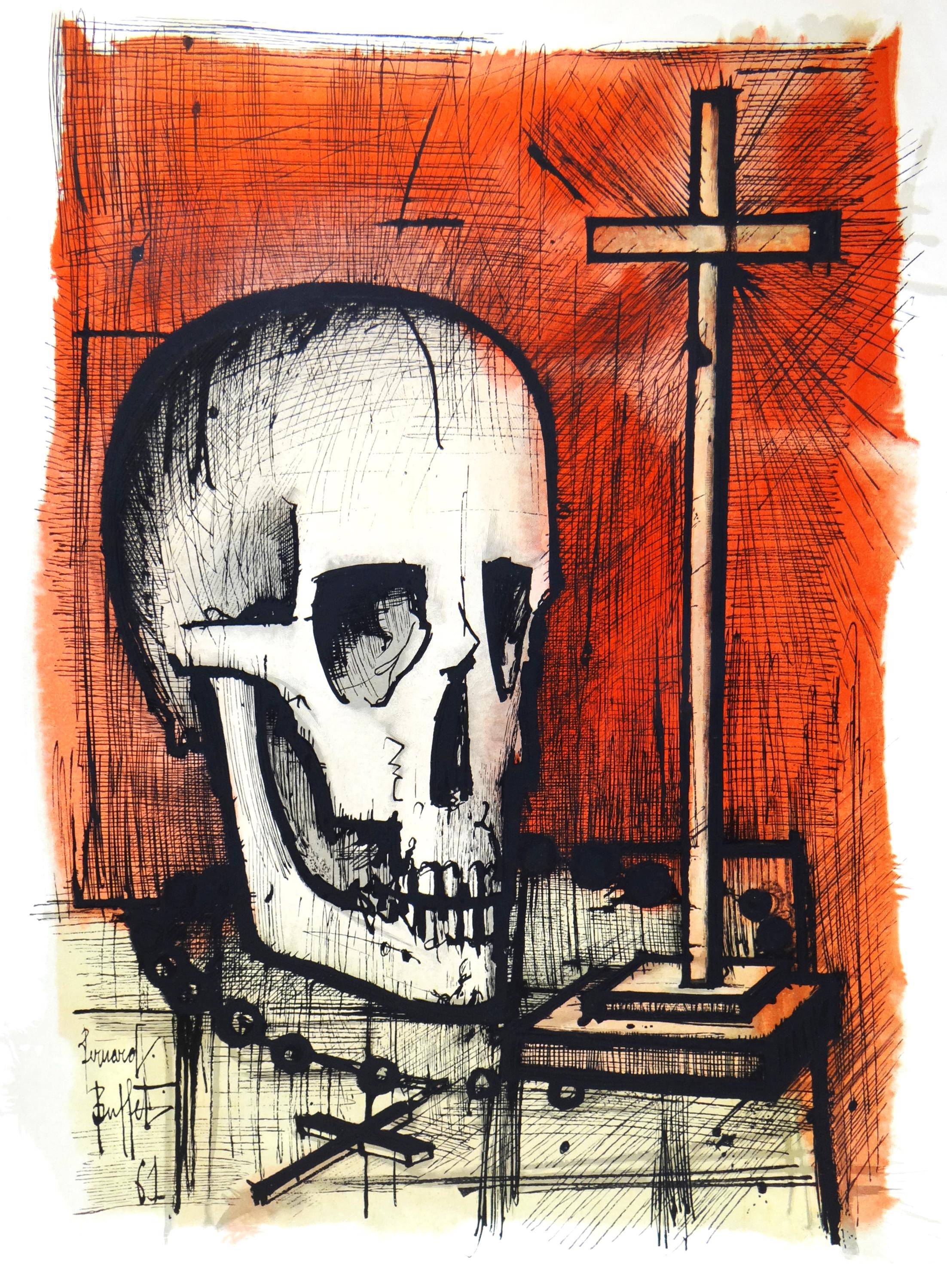 Bernard Buffet, Vanité, Vingt fables de La fontaine, Limited Edition Woodcut